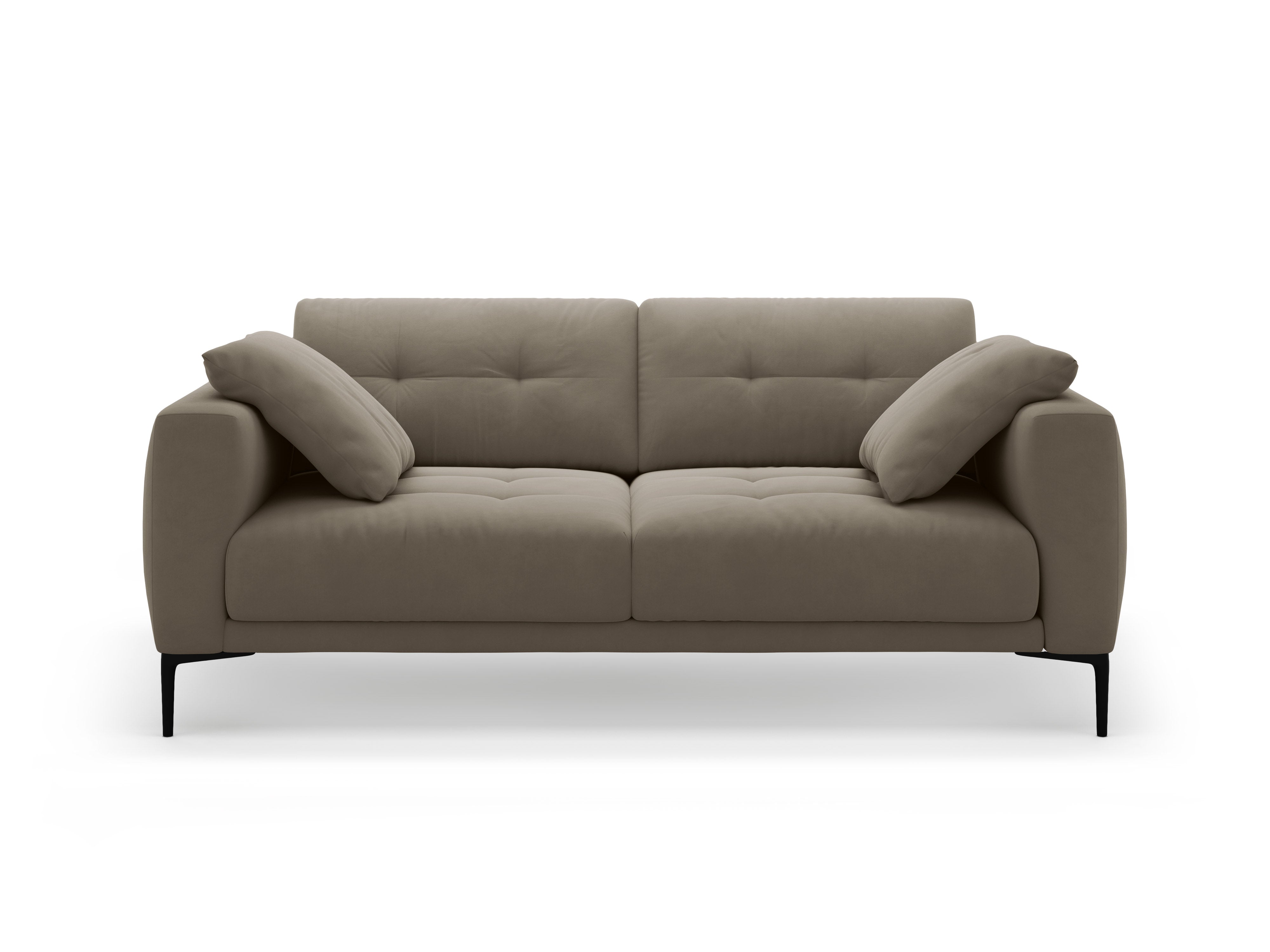 Sofa aksamitna 3-osobowa BEMY szarobrązowy