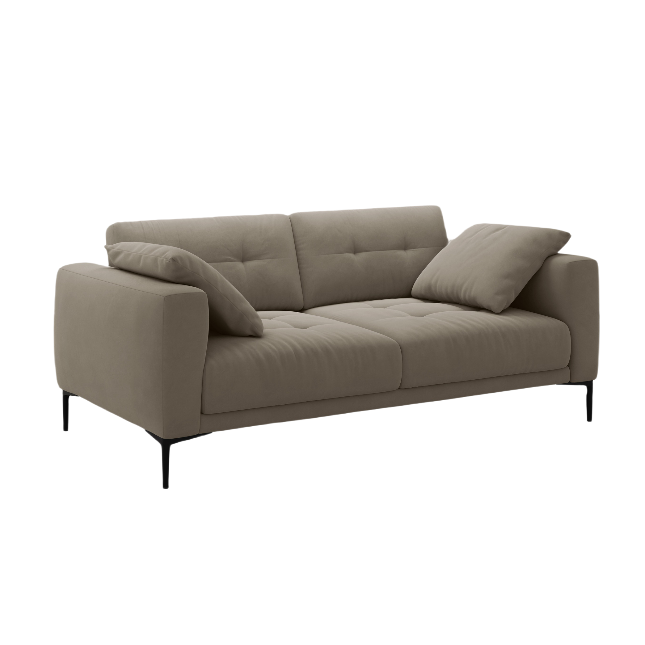 Sofa aksamitna 3-osobowa BEMY szarobrązowy