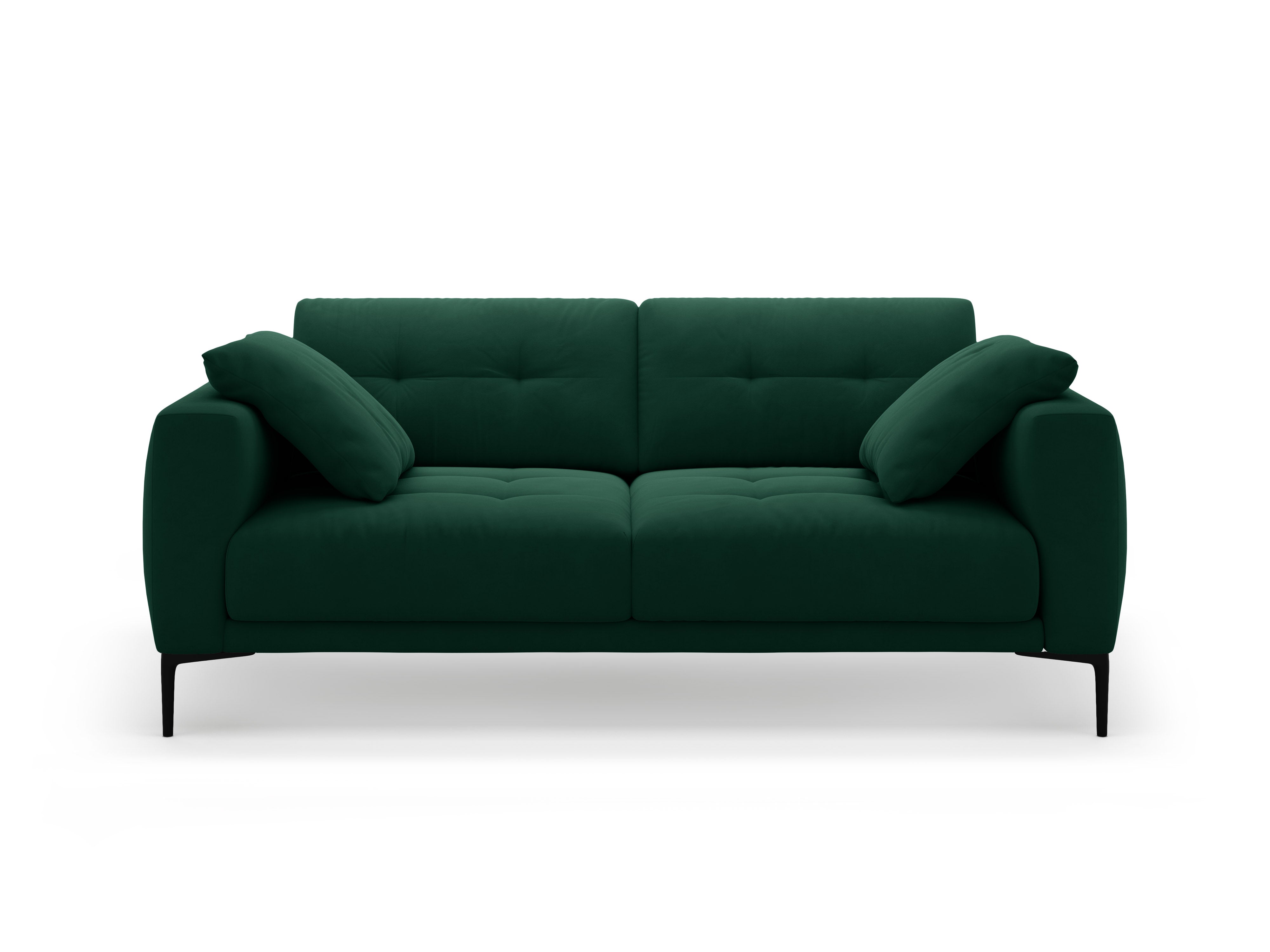 Sofa aksamitna 3-osobowa BEMY butelkowa zieleń – Micadoni