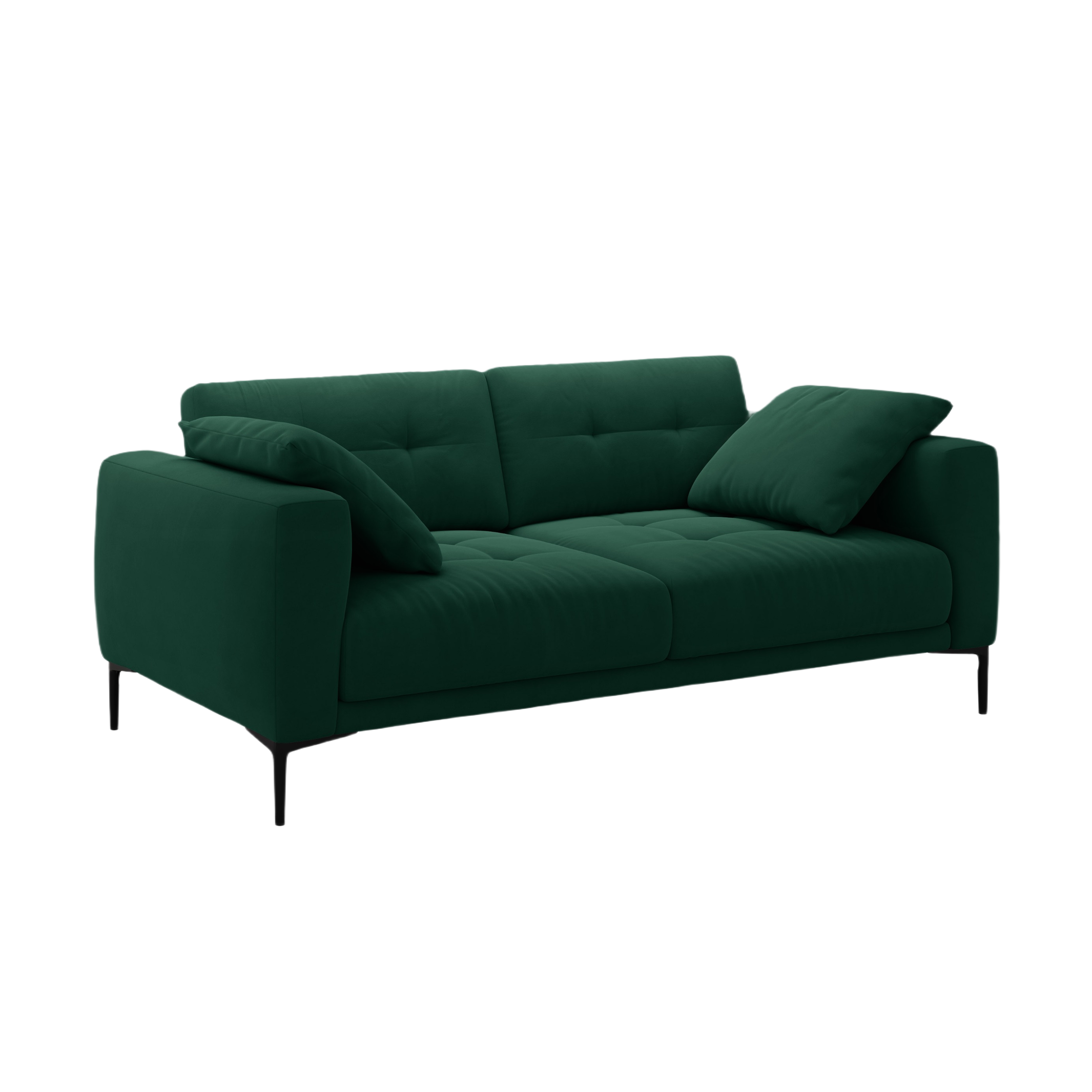 Sofa aksamitna 3-osobowa BEMY butelkowa zieleń – Micadoni