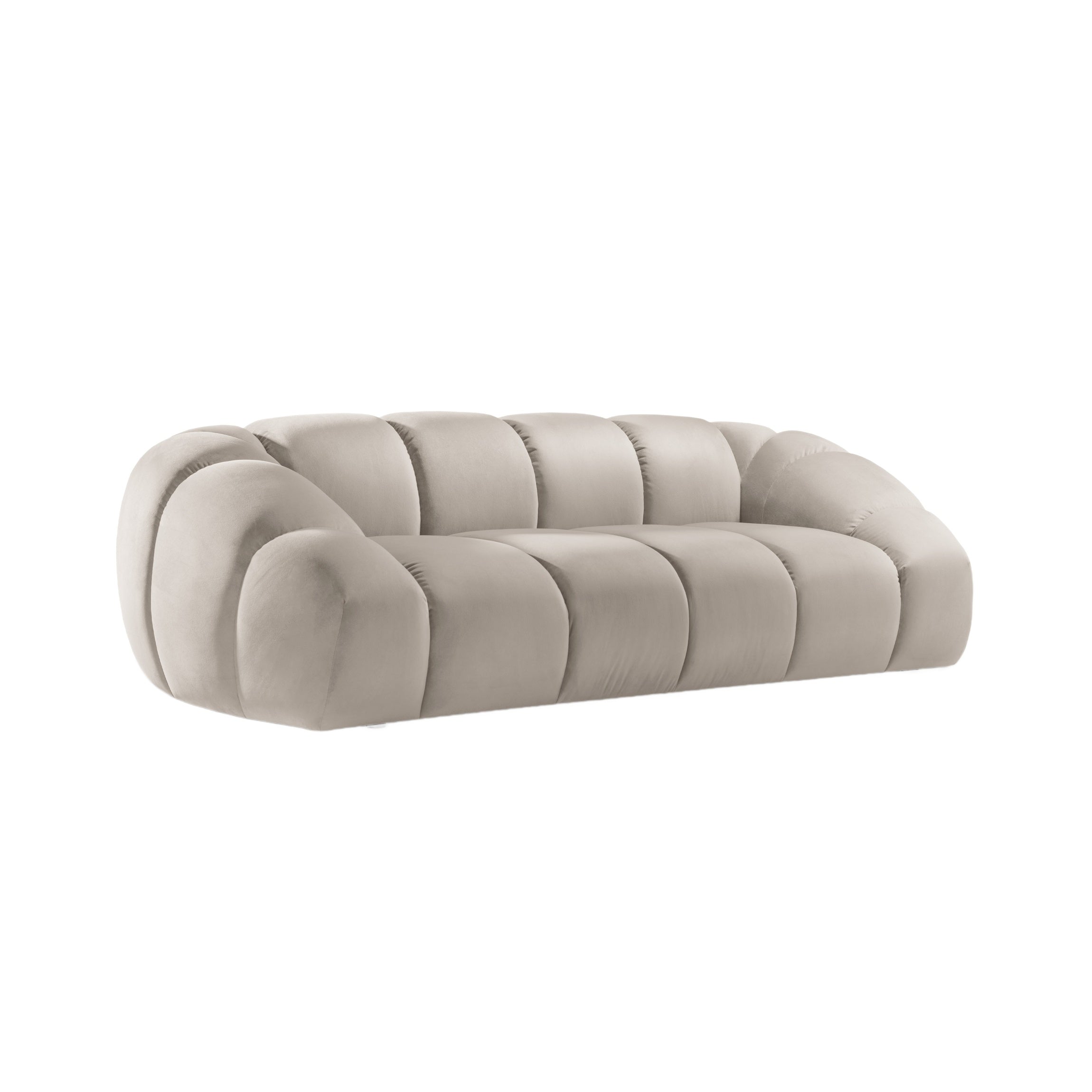 Diana 3-seater velvet sofa beige
