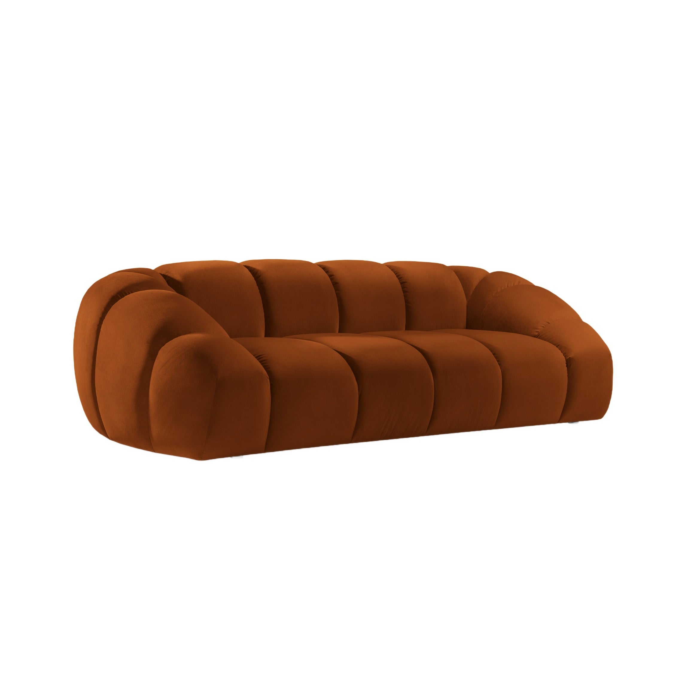 Diana terracotta 3-seater velvet sofa