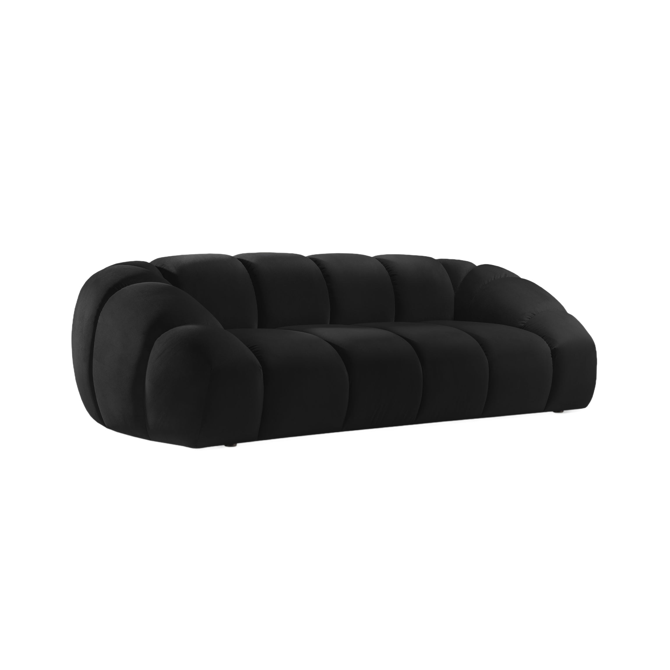 Velvet 3-Seater Sofa DIANA Black