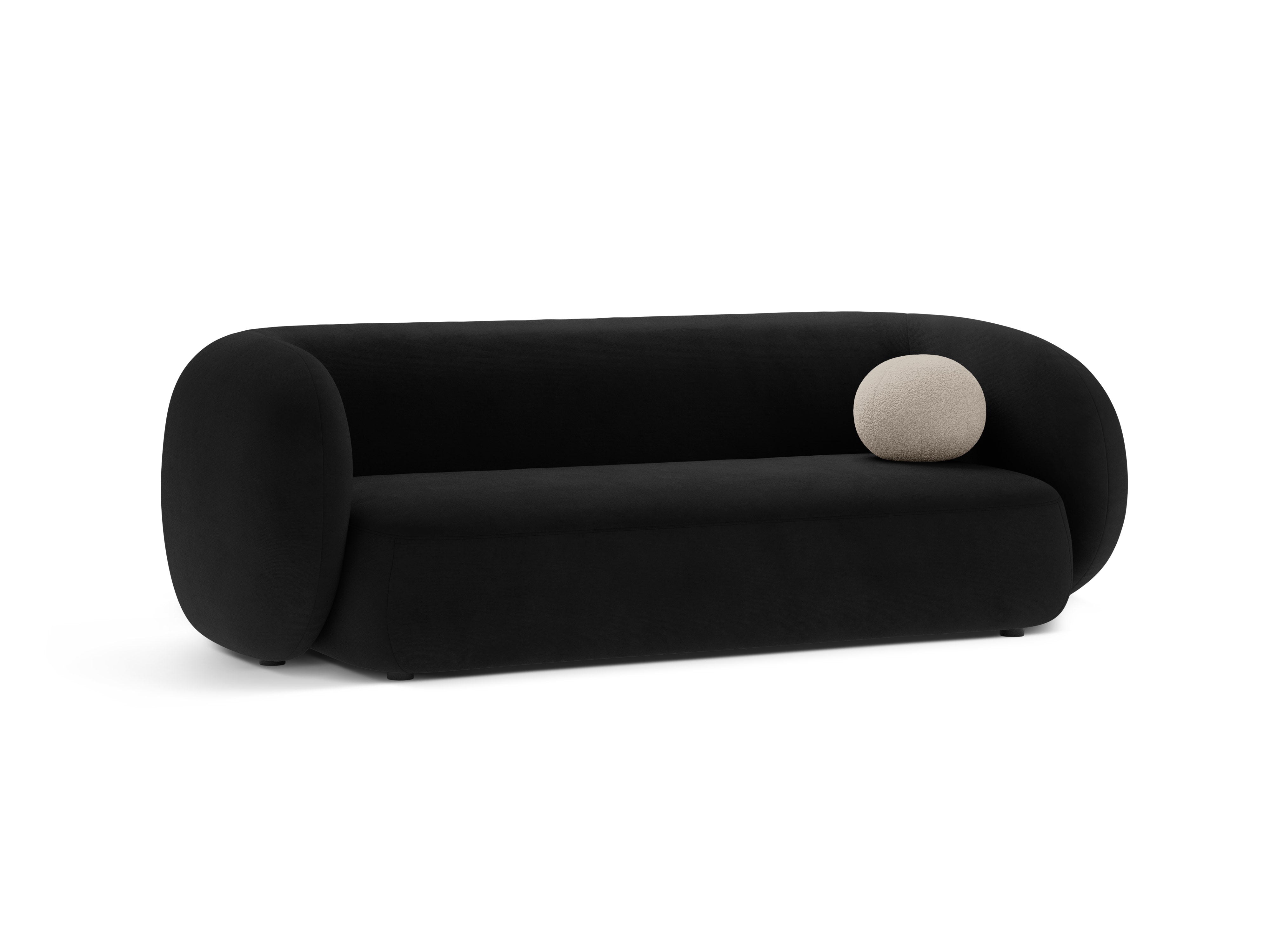 Sofa aus Samt für 3 Personen KATE in Schwarz