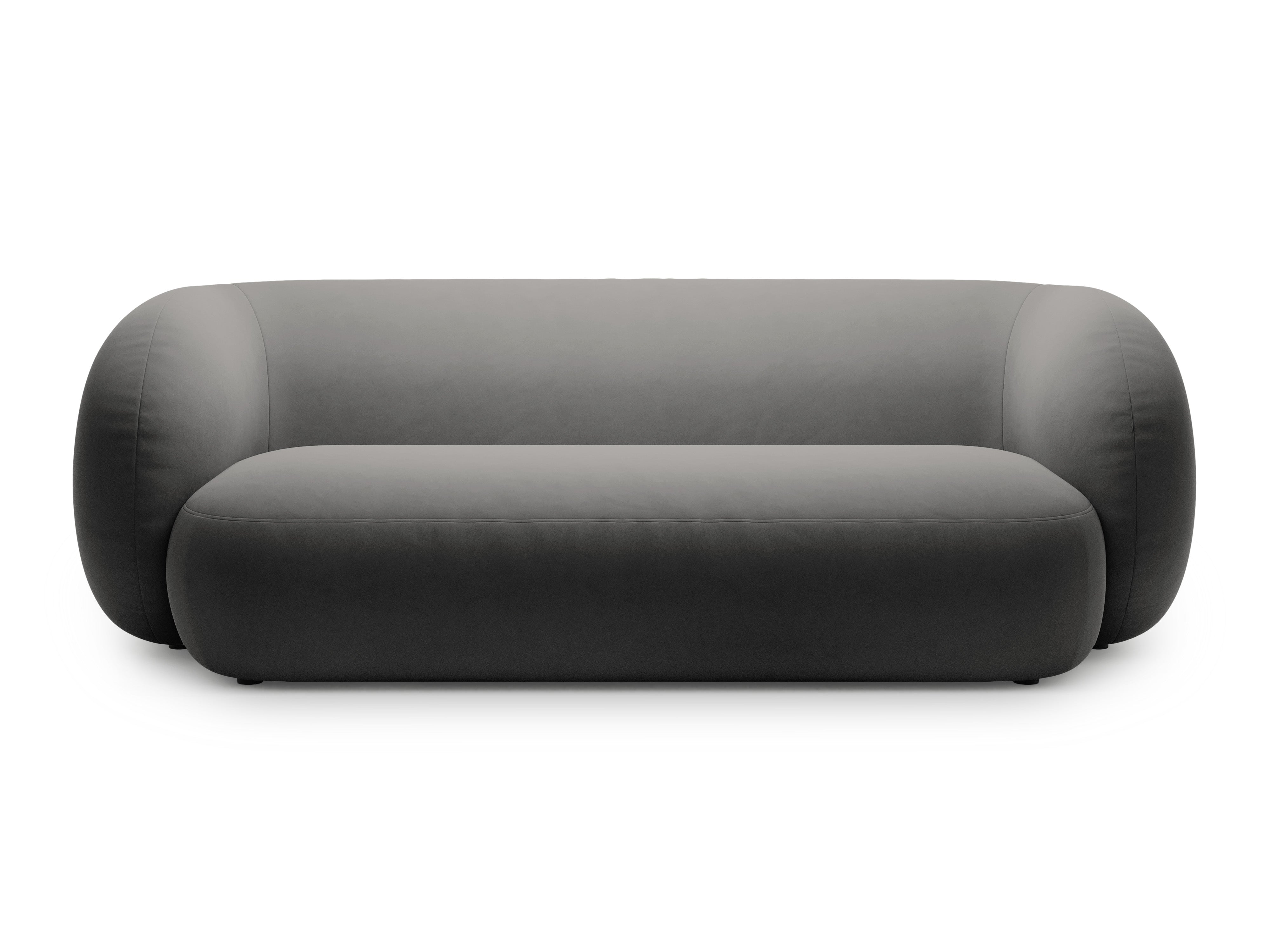 Sofa aus Samt 3-sitzig KATE dunkelgrau