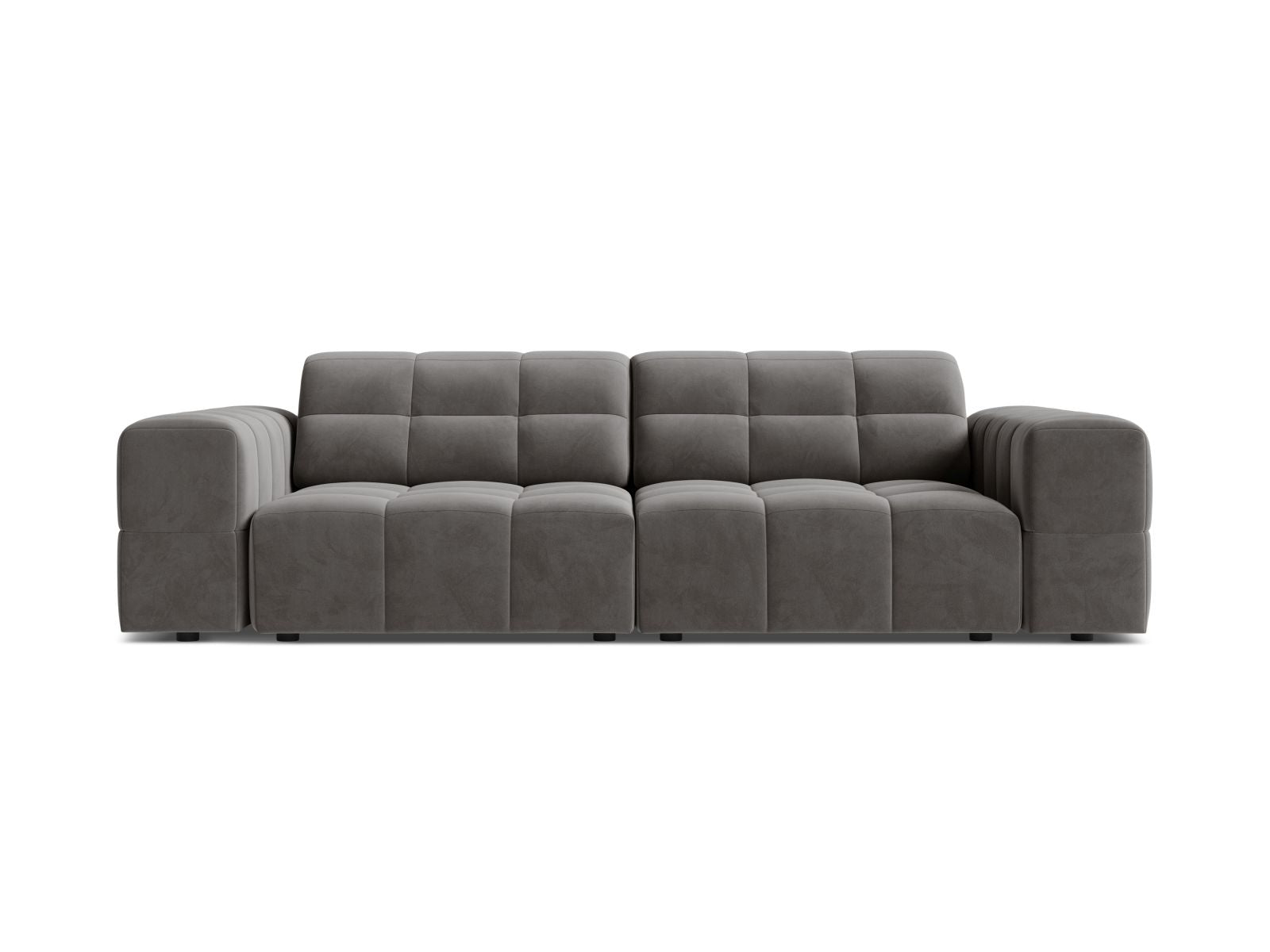 Sofa aksamitna 3-osobowa JENNIFER jasnoszary Bluvel – Micadoni
