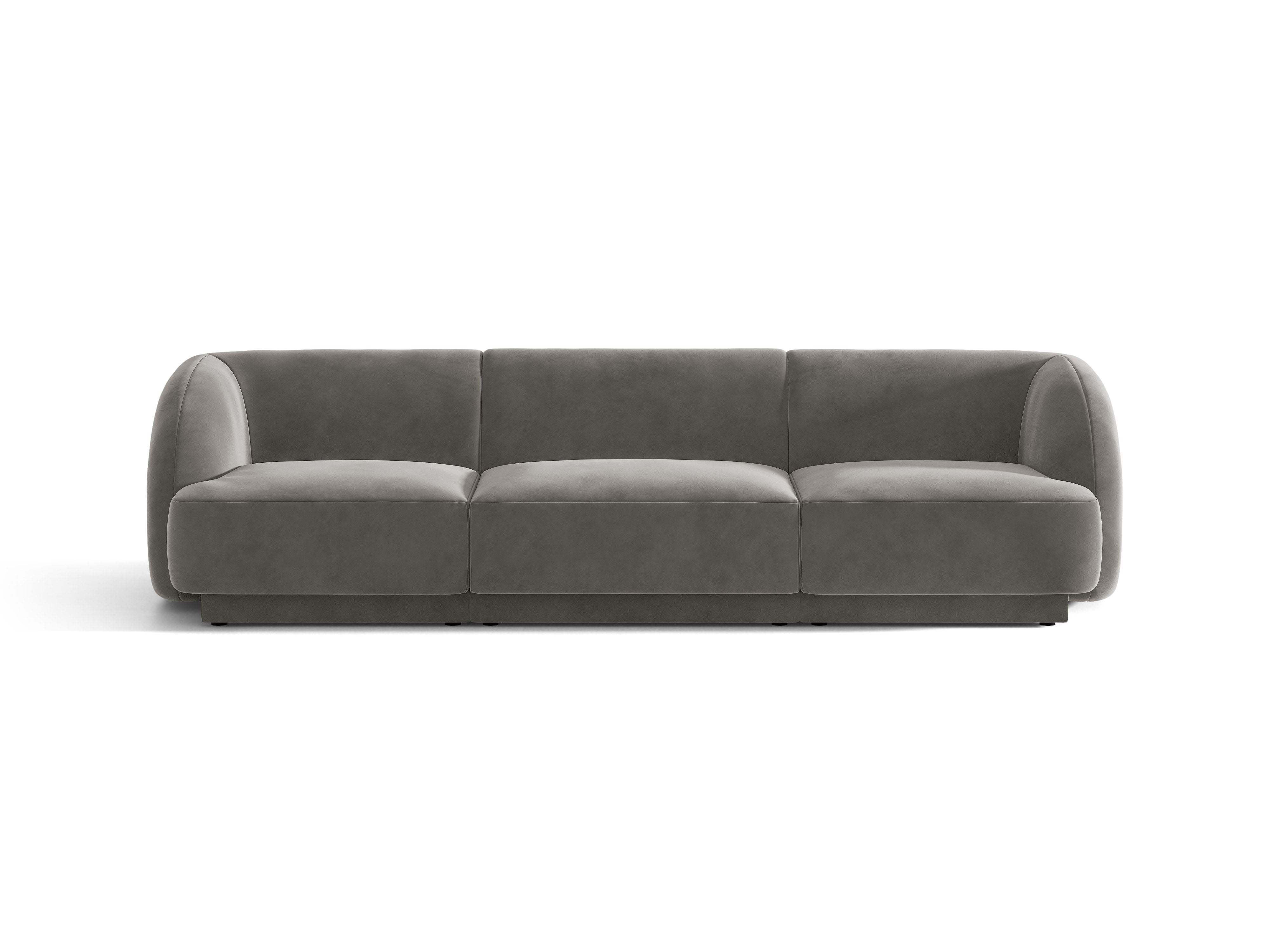 Sofa aus Samt 3-sitzig MILEY hellgrau