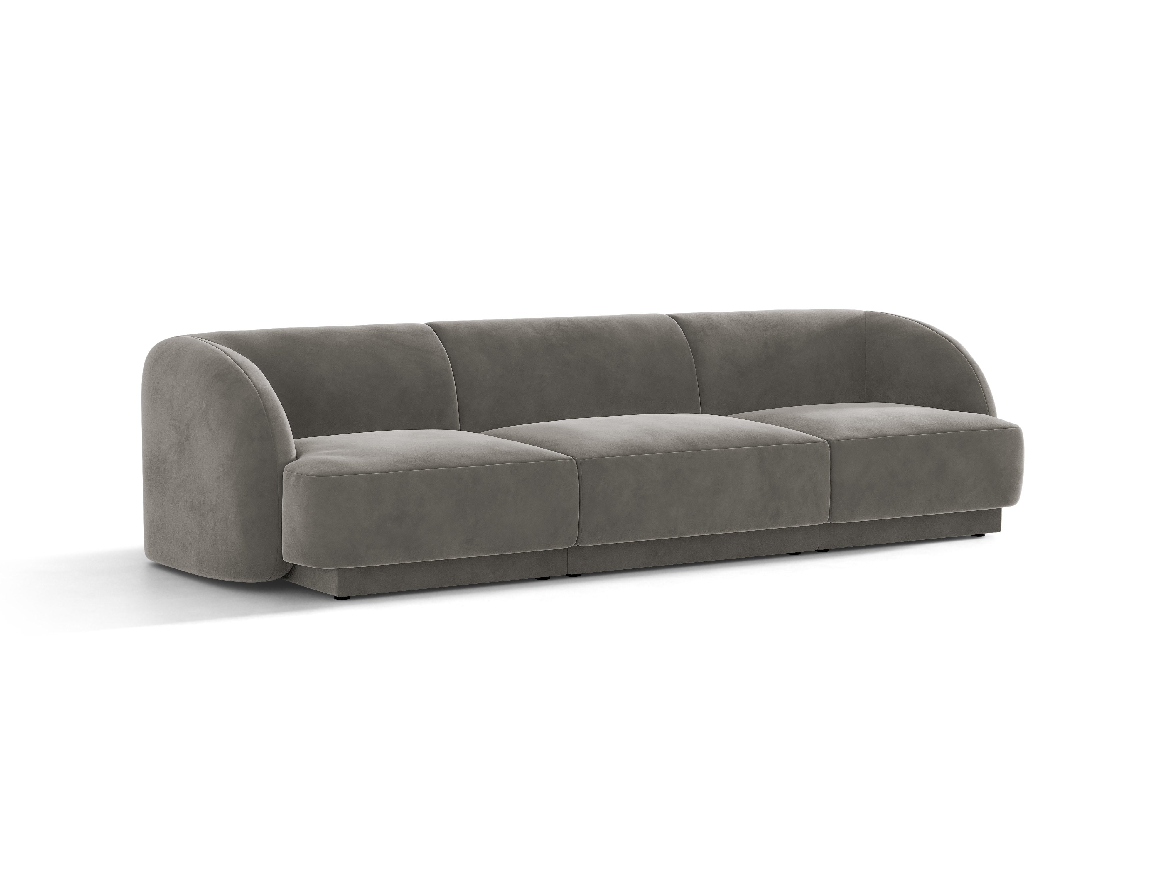 Sofa aus Samt 3-sitzig MILEY hellgrau