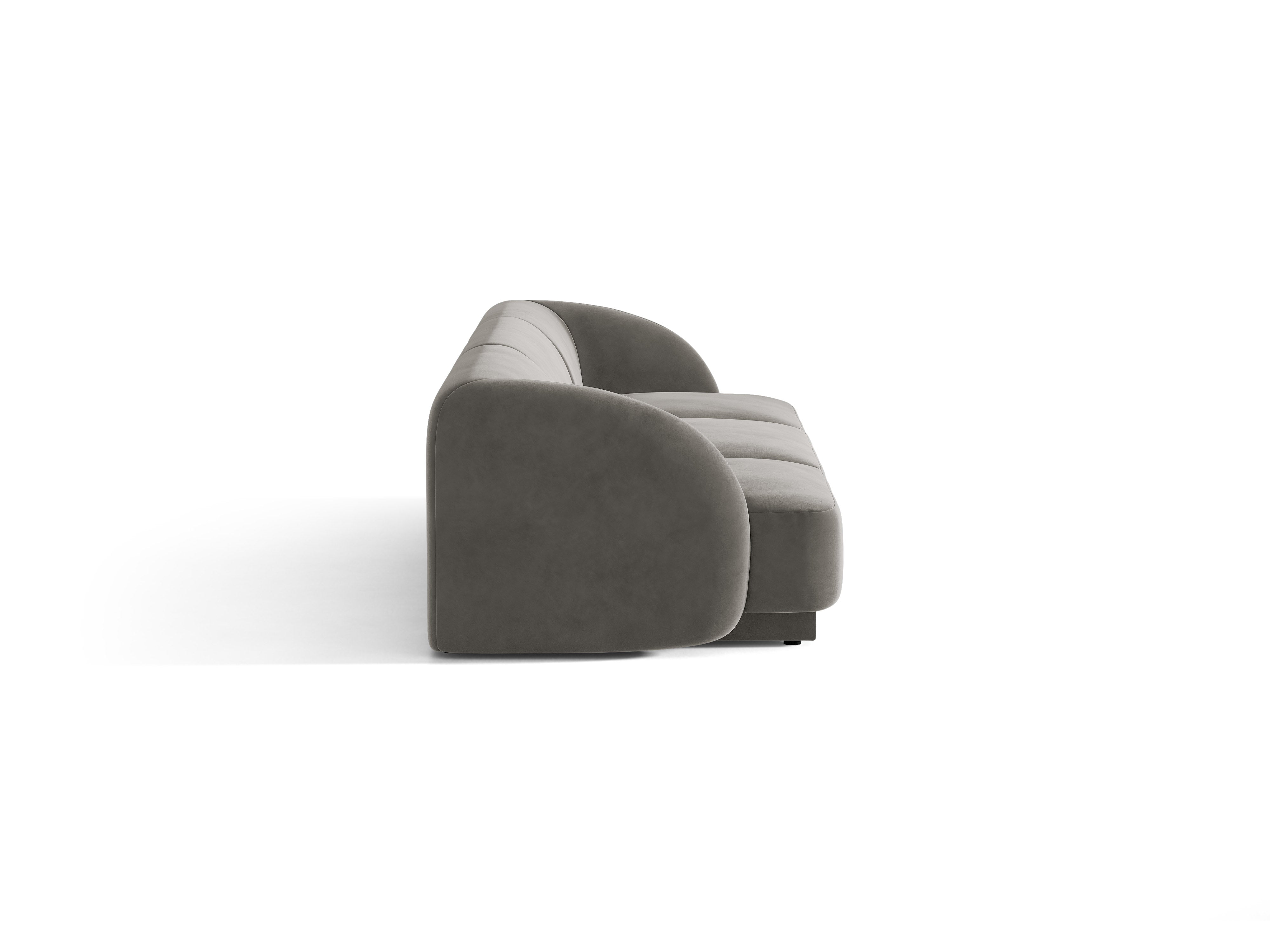 Sofa aus Samt 3-sitzig MILEY hellgrau