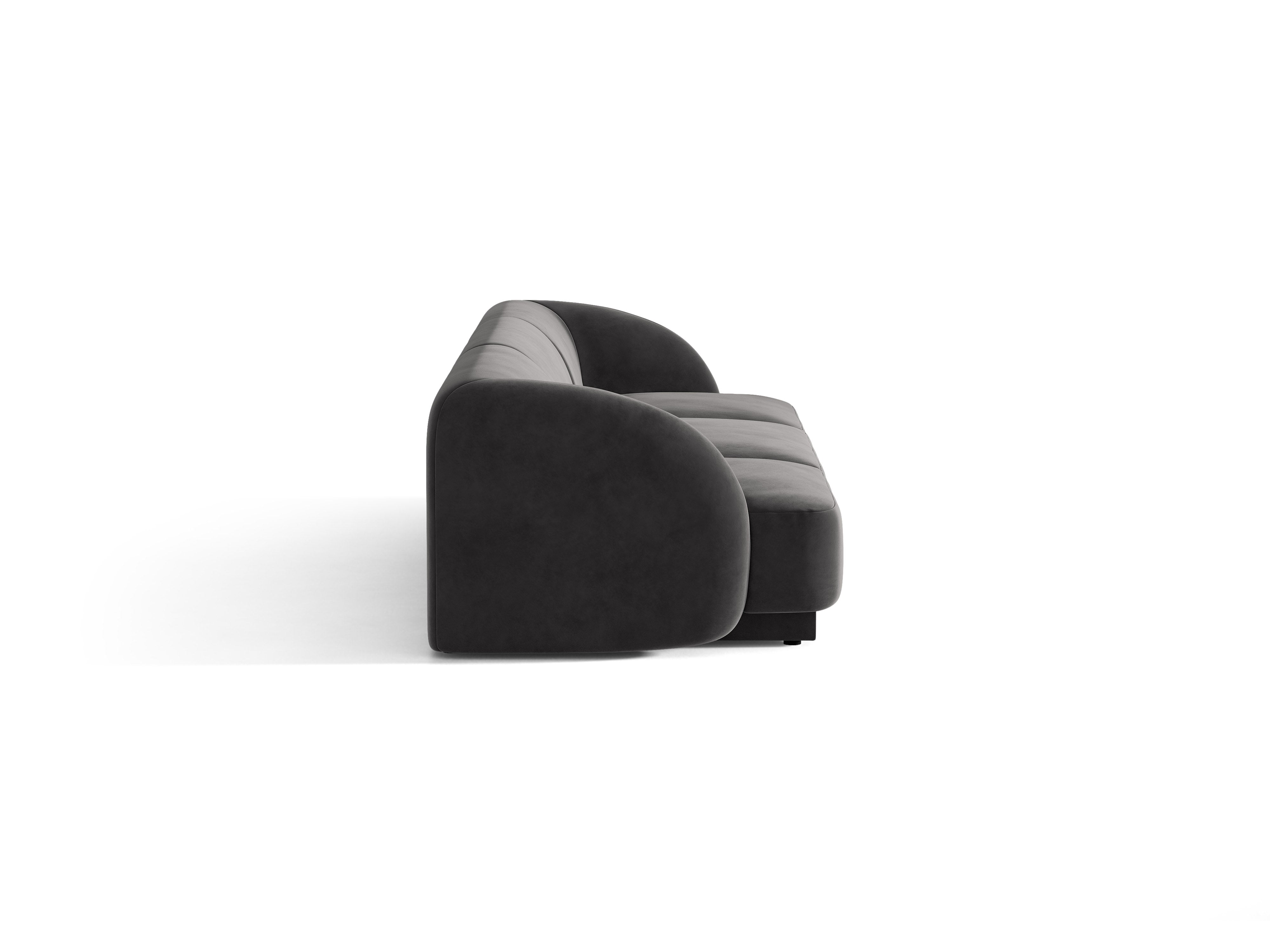 Sofa aus Samt 3-sitzig MILEY dunkelgrau
