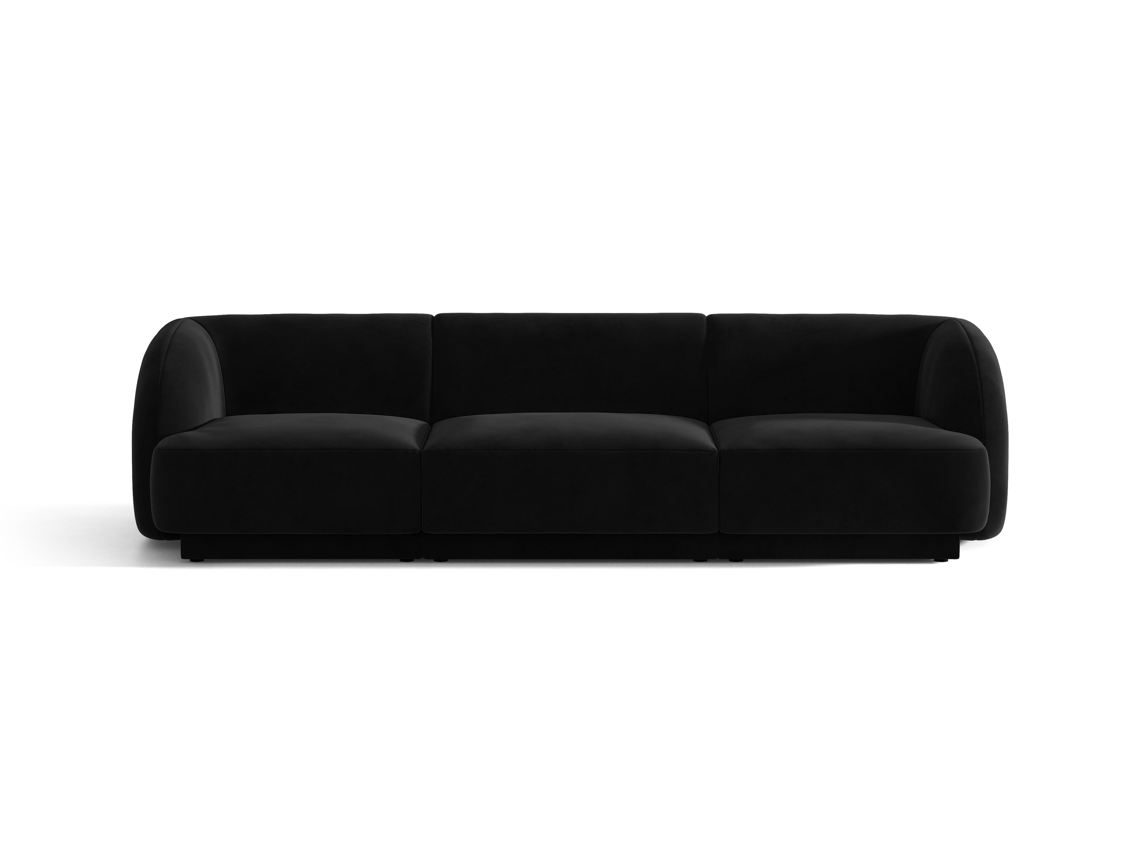 Sofa aus Samt 3-sitzig MILEY schwarz