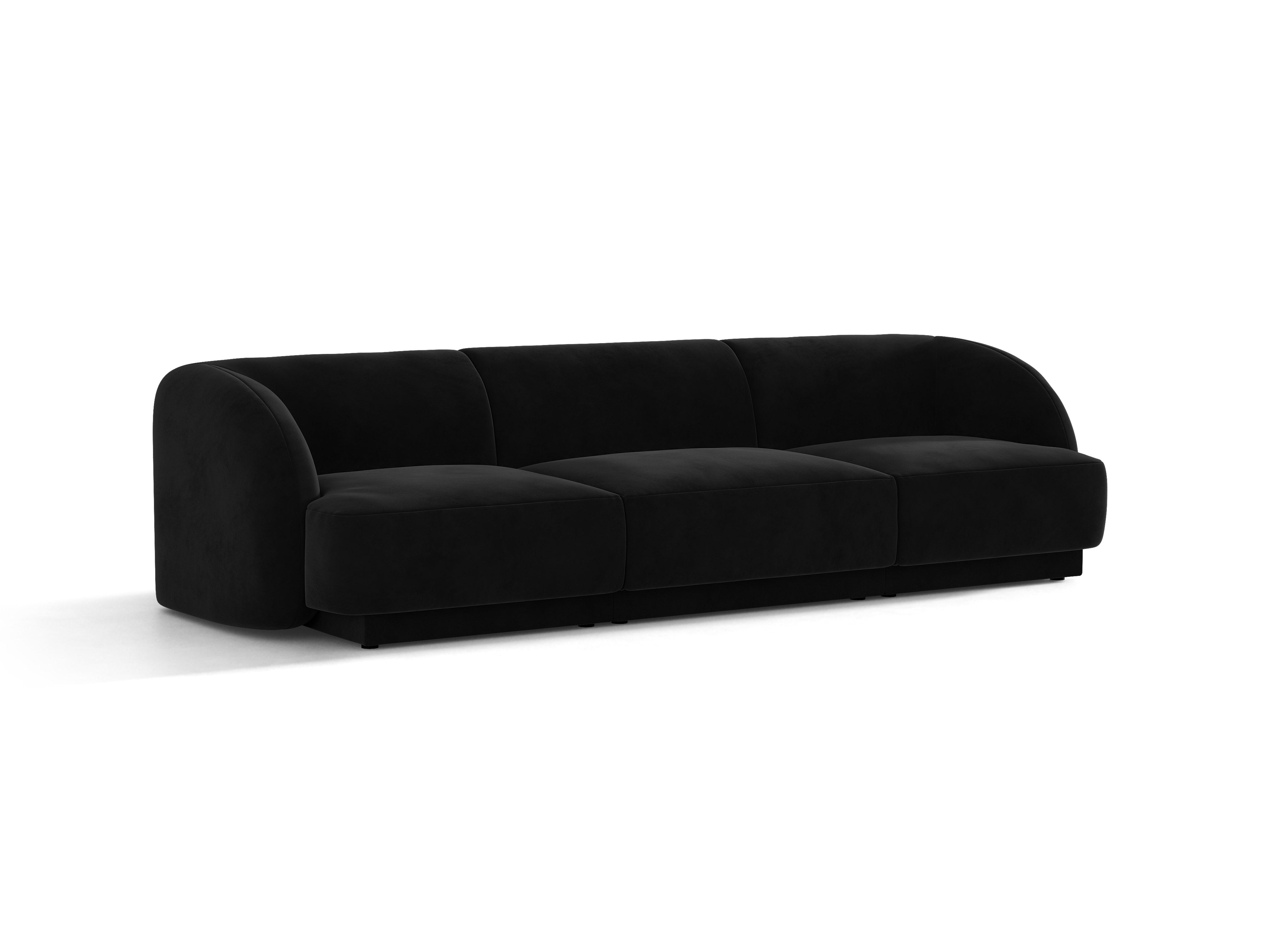 Sofa aus Samt 3-sitzig MILEY schwarz