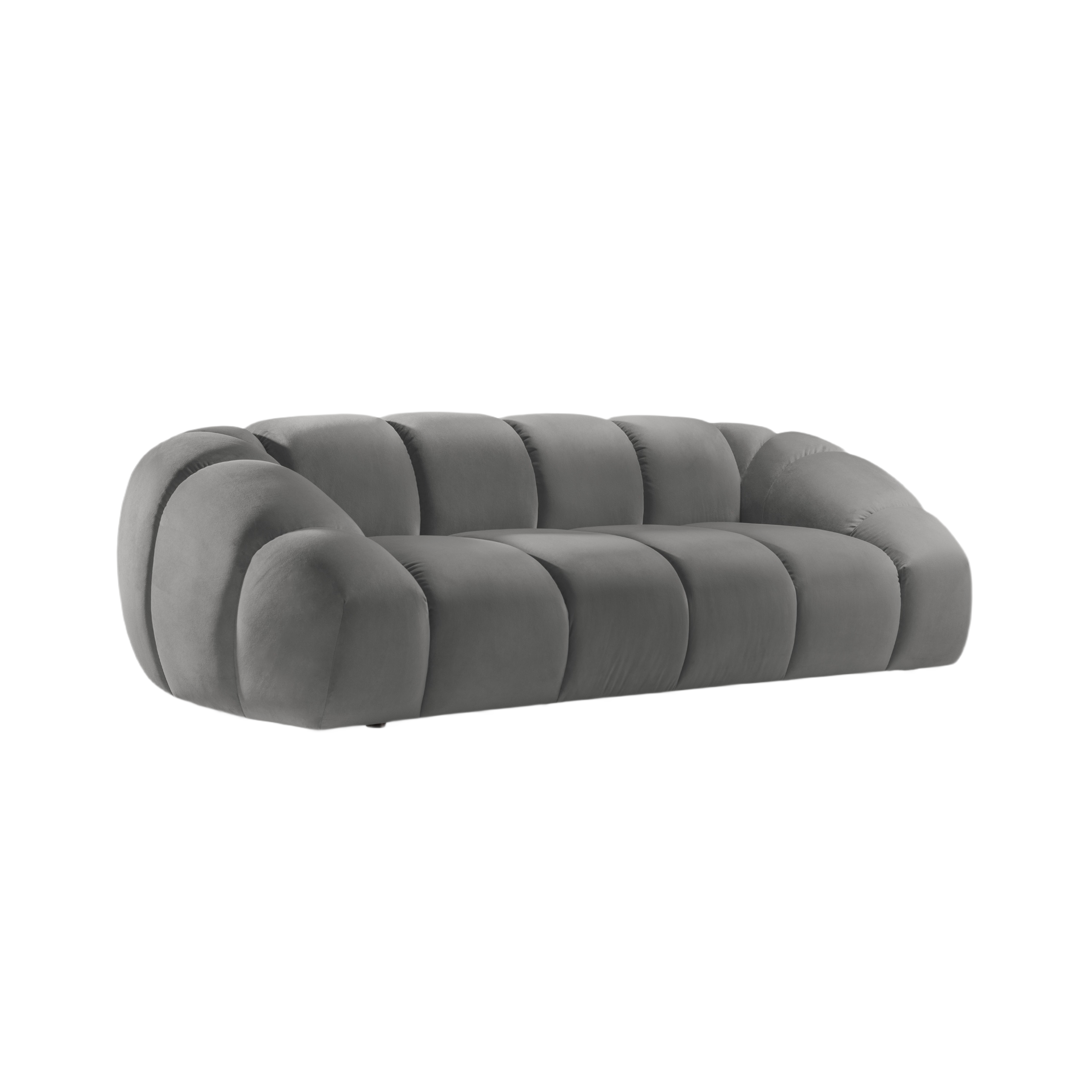 Sofa aksamitna 2,5-osobowa DIANA szary – Micadoni