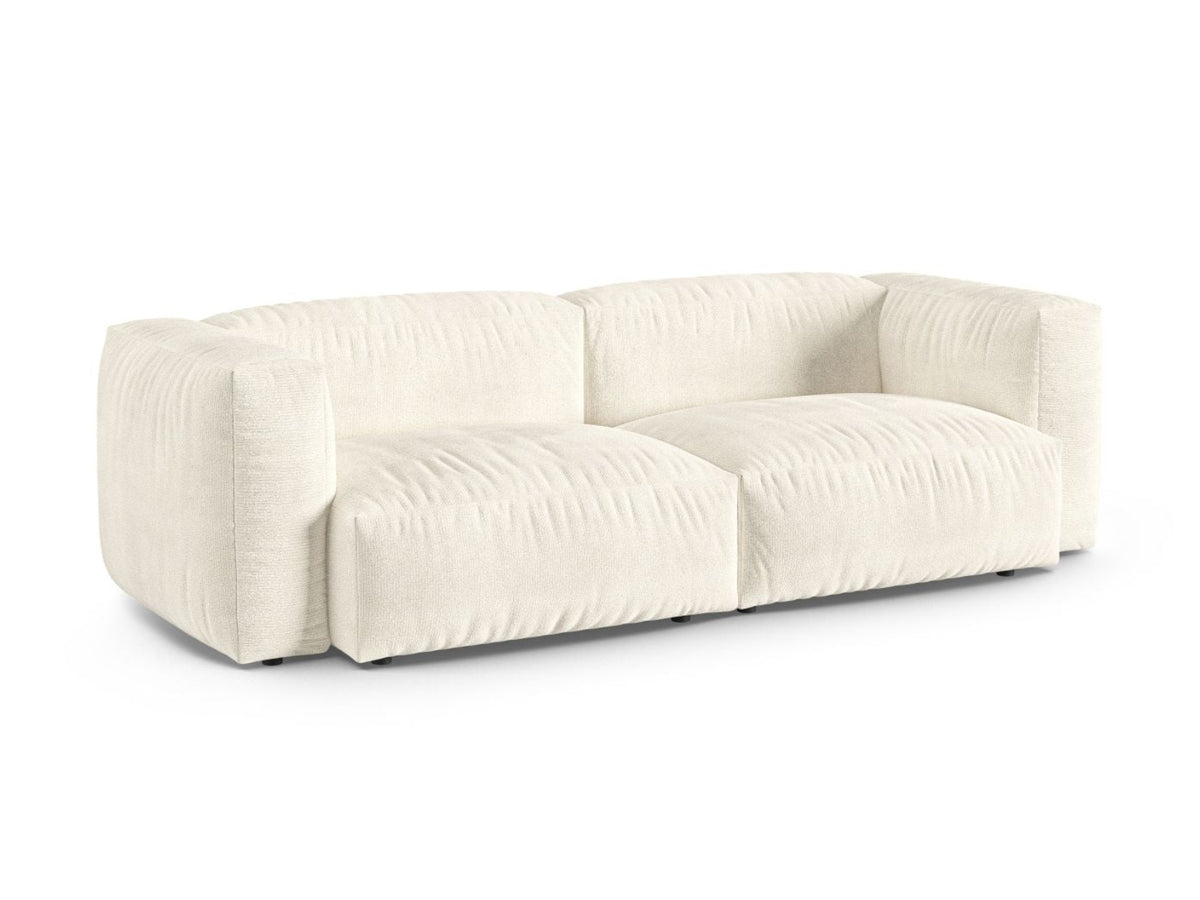 Sofa 3-osobowa XL MARTINA ecru boucle – ujęcie boczne