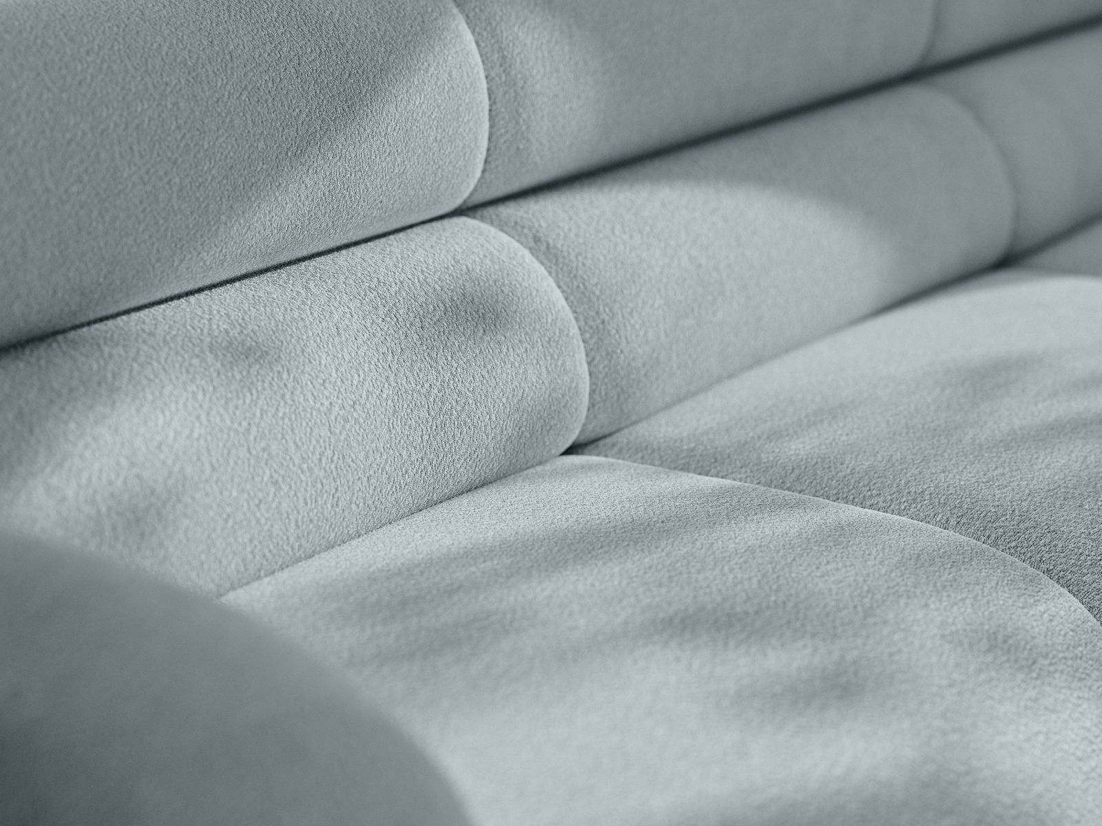 Sofa für 4 Personen NEO in himmelblauem Boucle