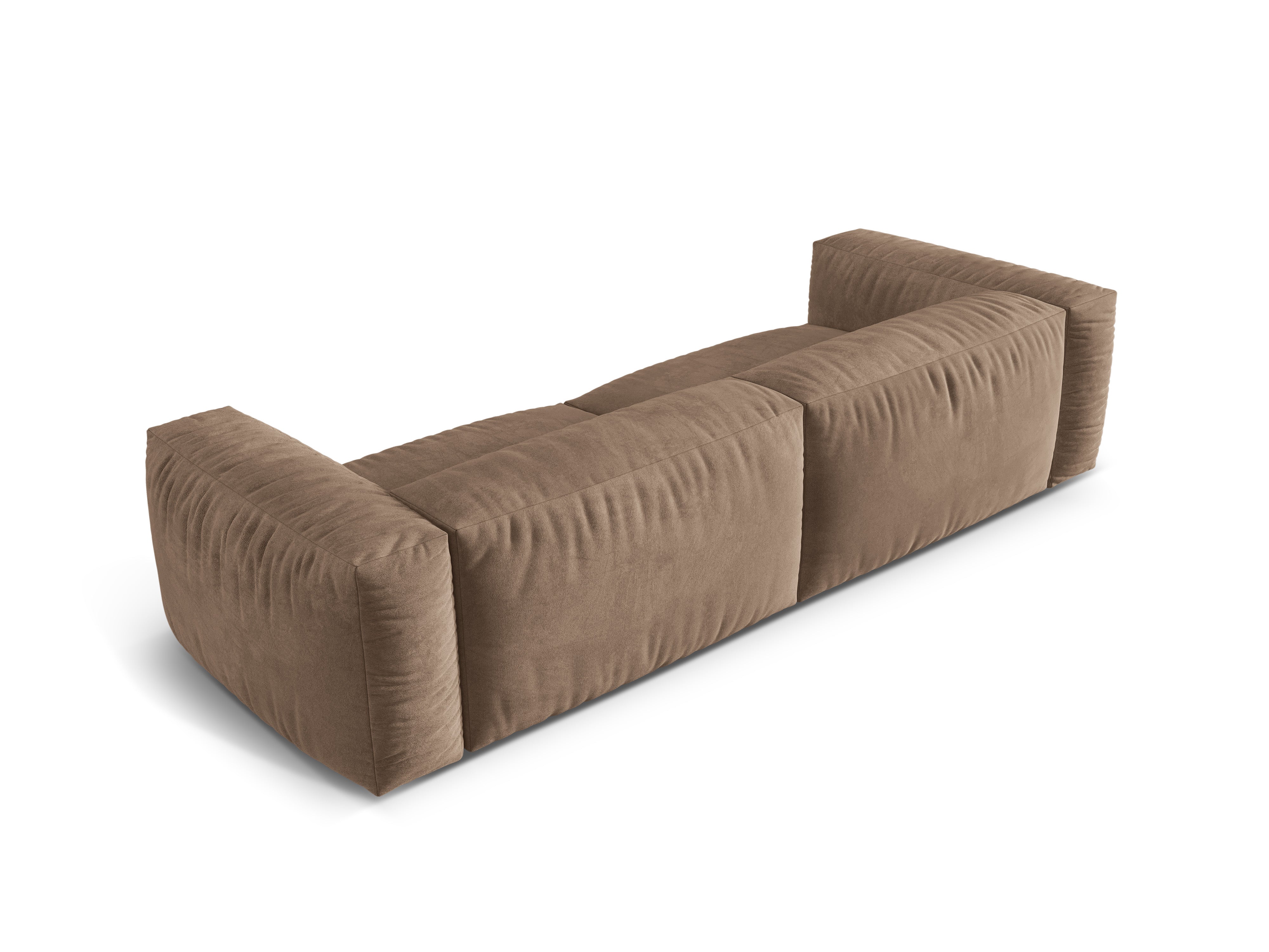Samtsofa 4-Sitzer dunkler Beige