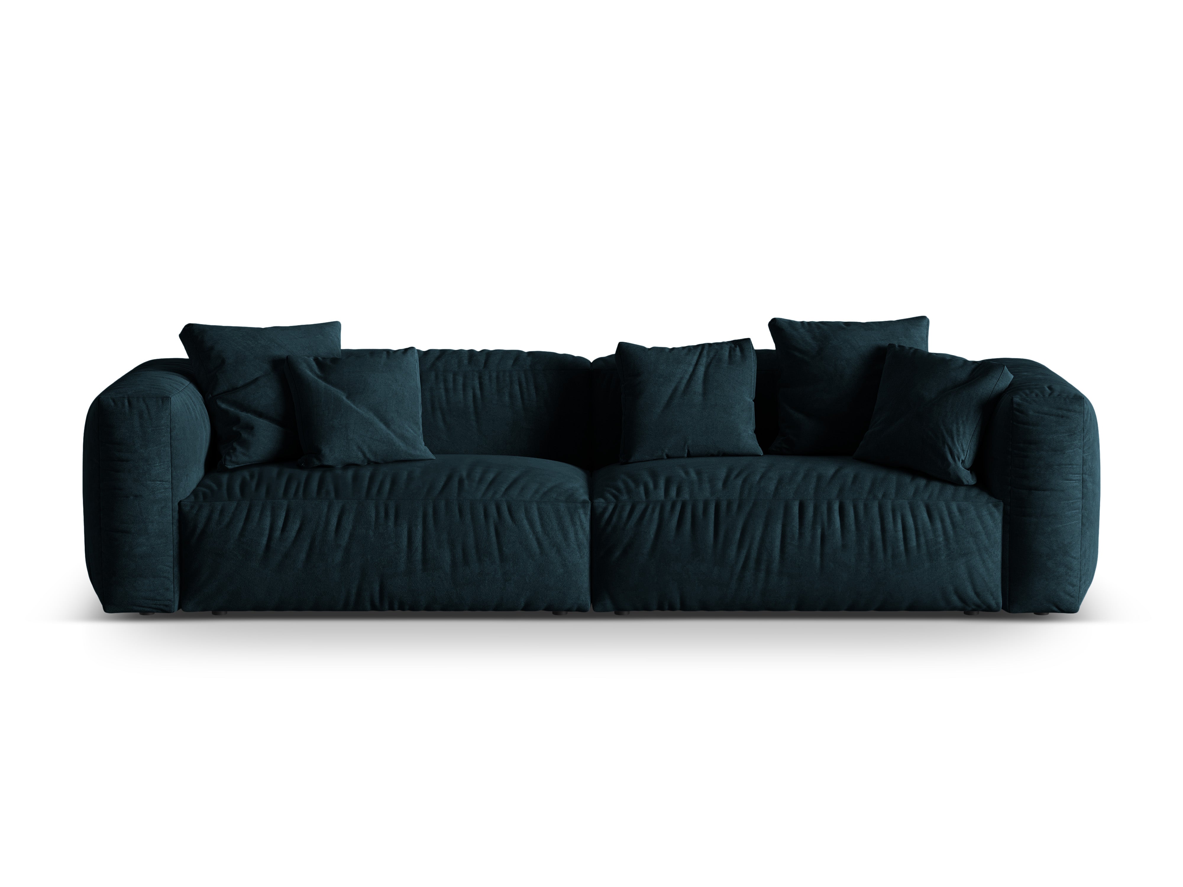 Velvet sofa 4-person martin navy blue Petrol