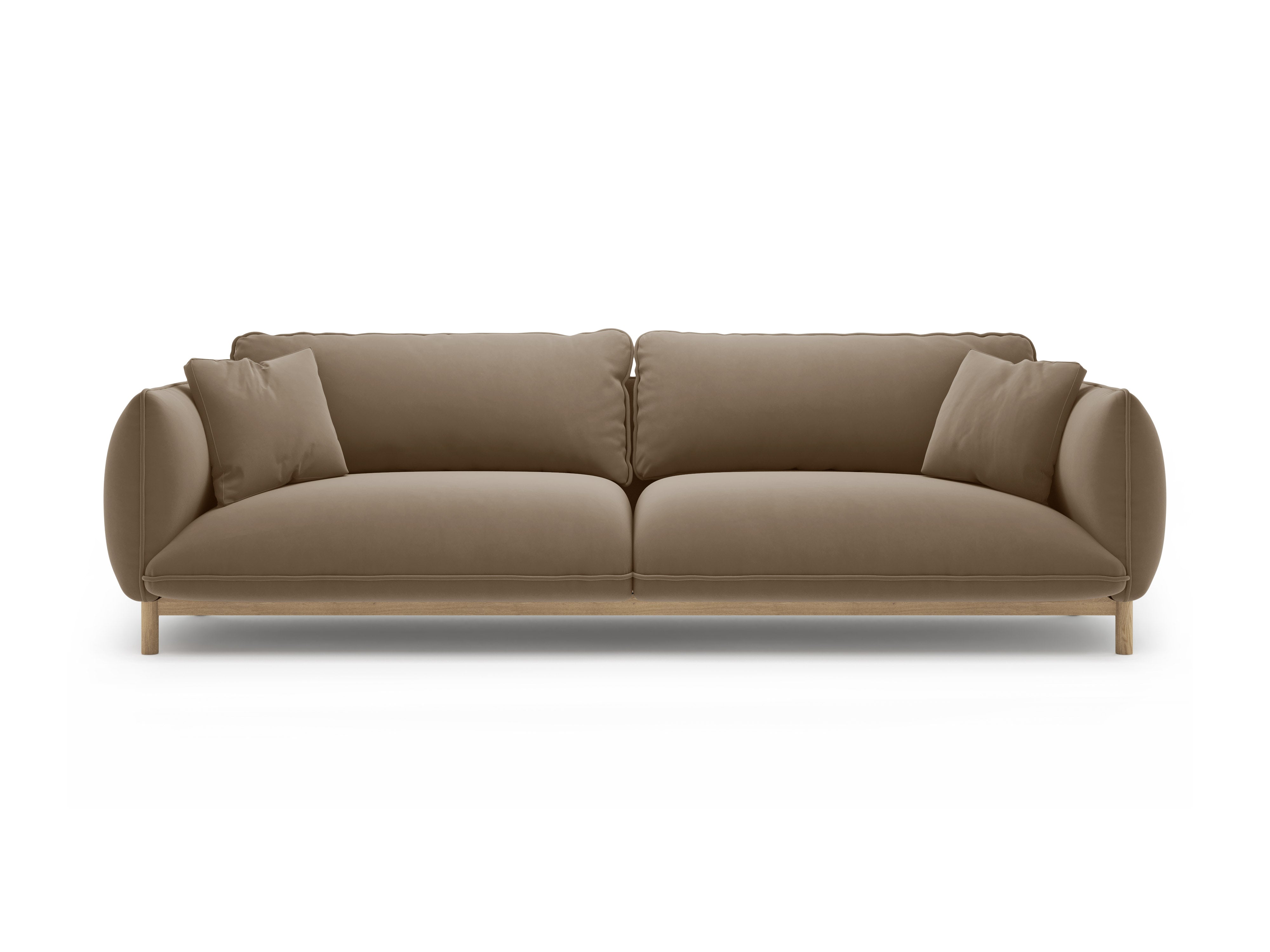 Sofa aus Samt für 4 Personen ADA hellbraun
