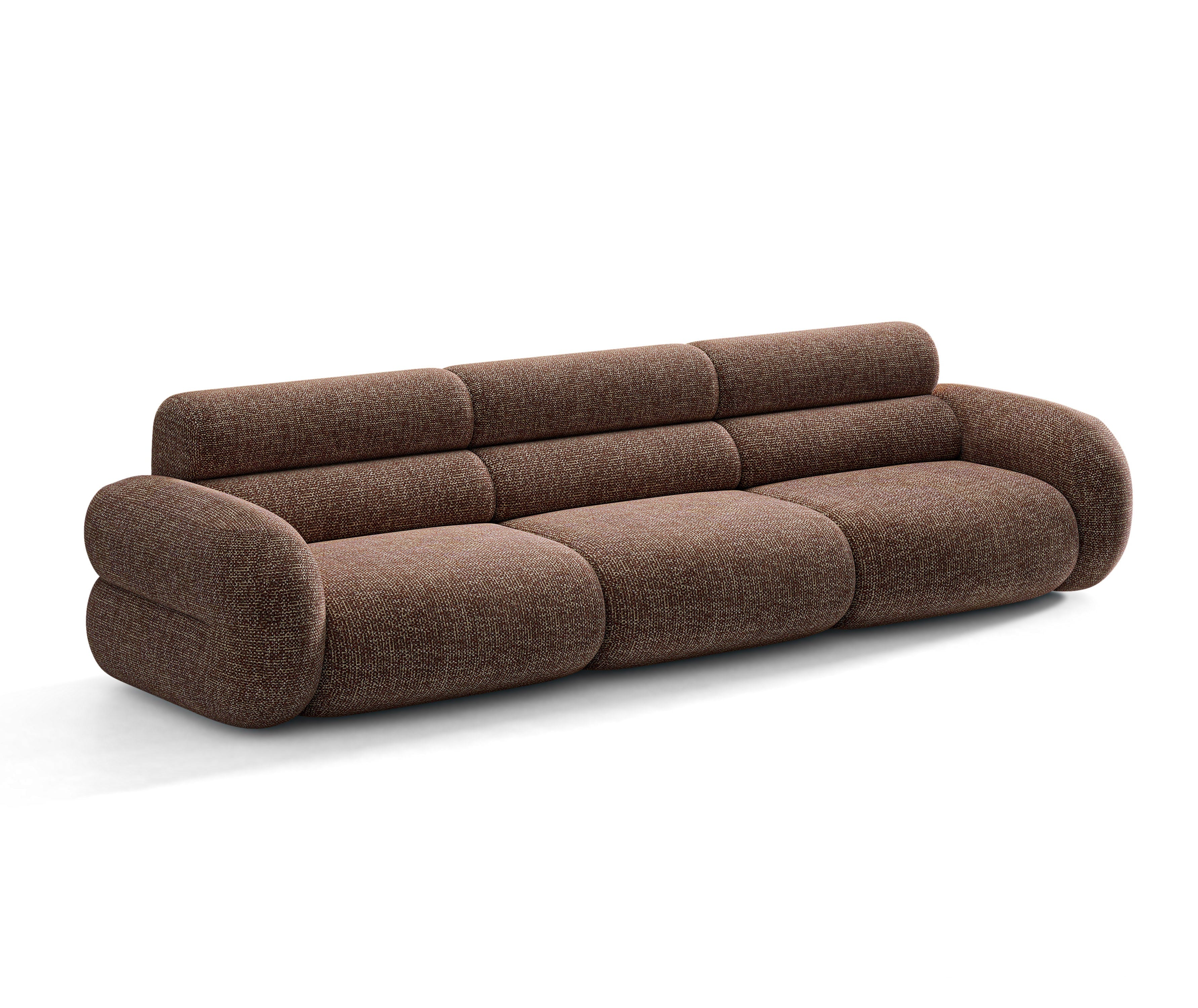 Sofa für 4 Personen NEO in braunem Melange