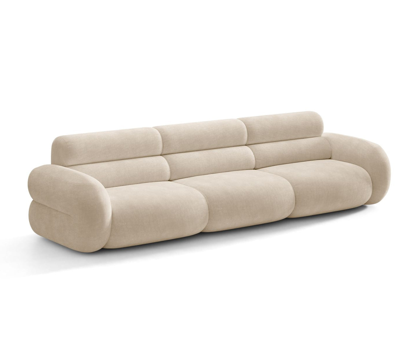 Sofa für 4 Personen NEO in hellbeigem Chenille