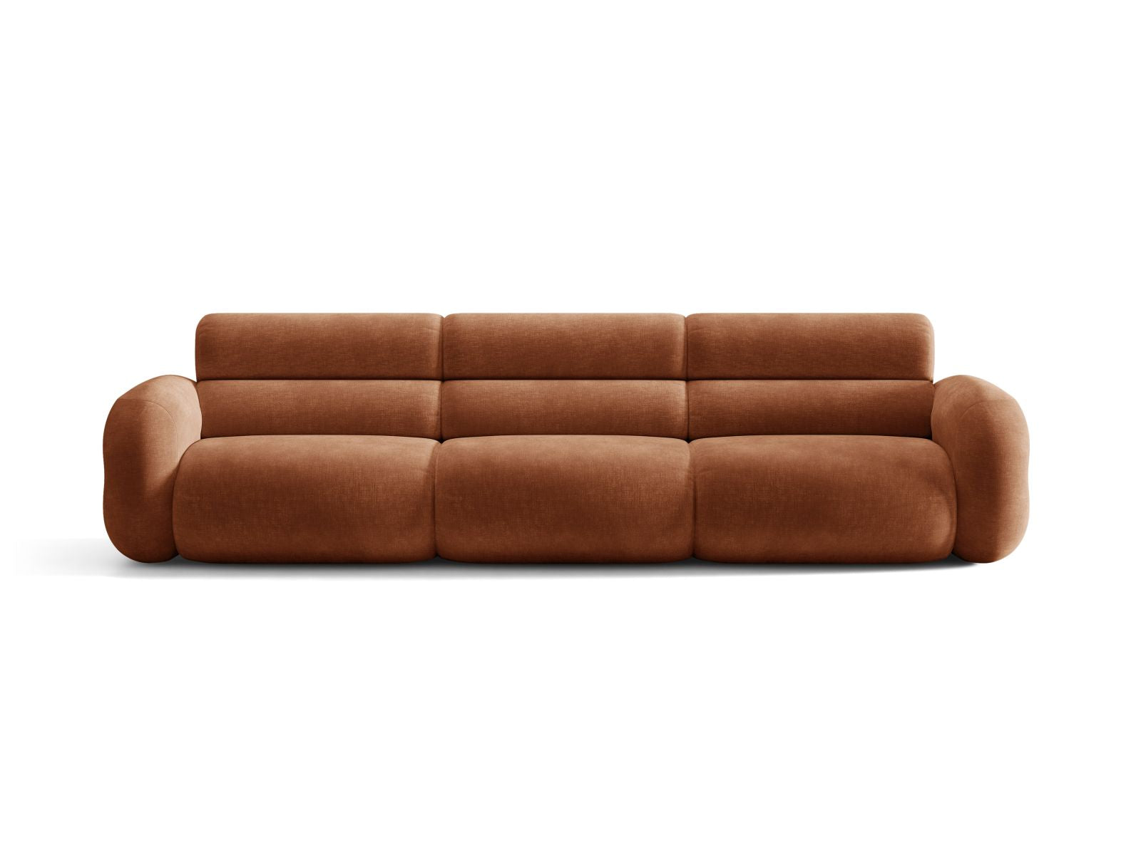 Sofa für 4 Personen NEO in ziegelrotem Chenille