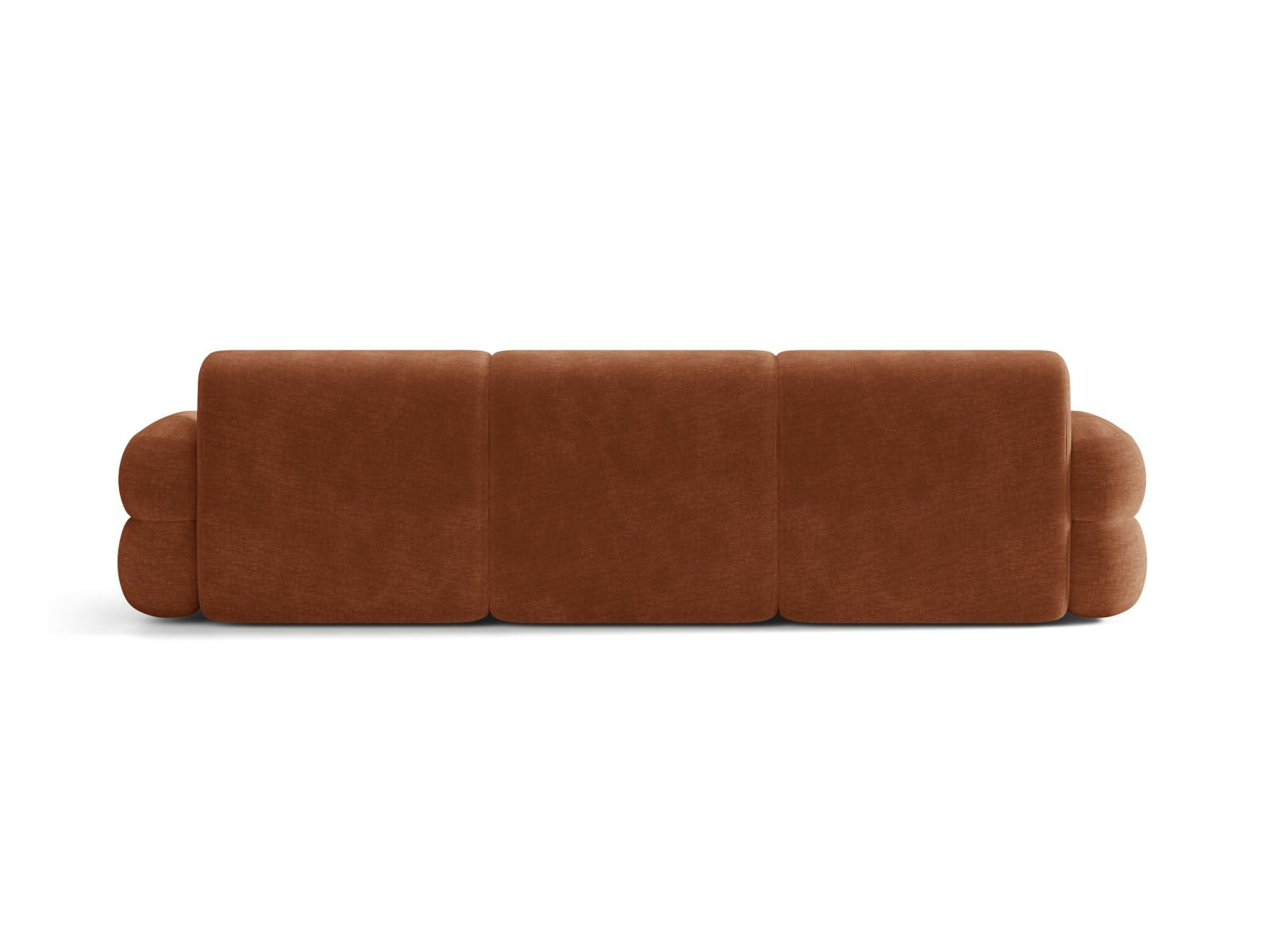 Sofa für 4 Personen NEO in ziegelrotem Chenille