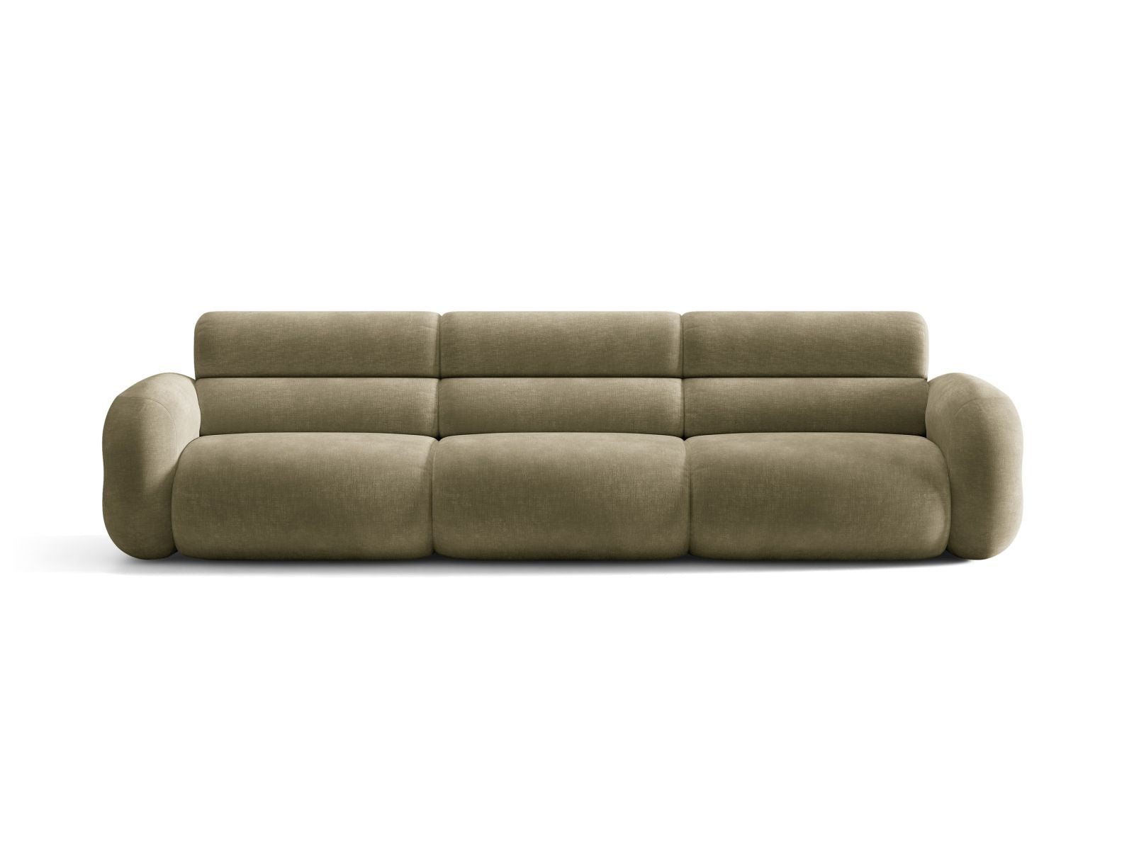 Sofa für 4 Personen NEO in olivgrünem Chenille