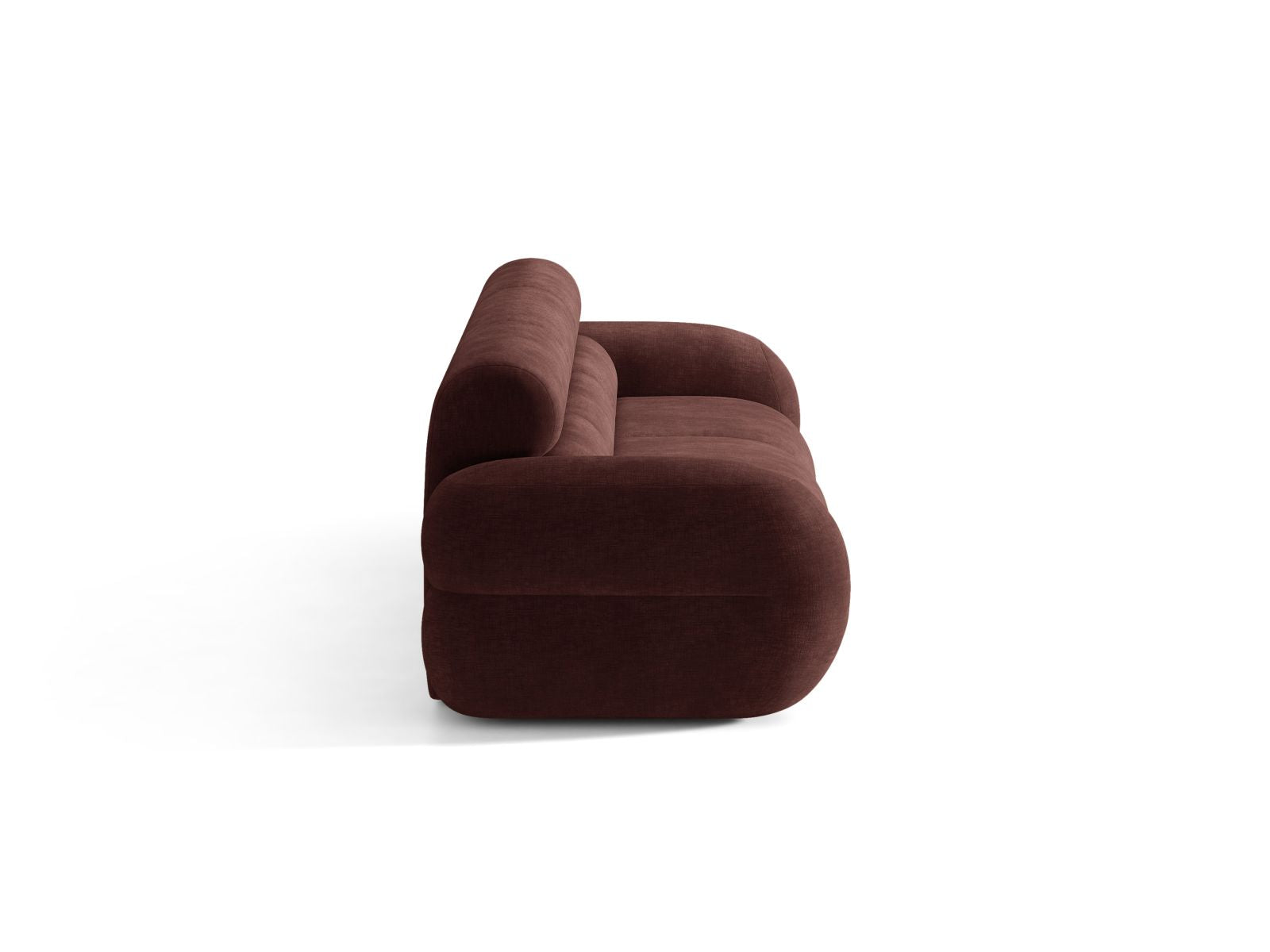 Sofa für 4 Personen NEO in kirschrotem Chenille