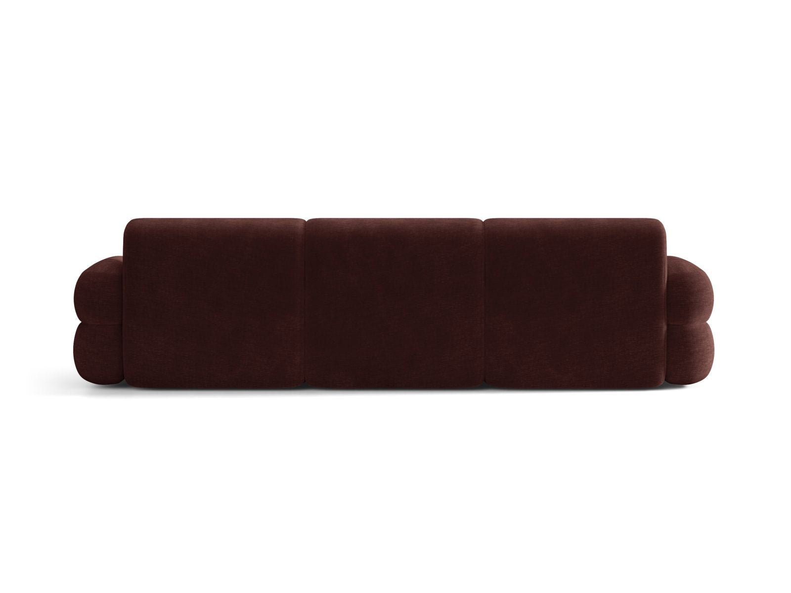 Sofa für 4 Personen NEO in kirschrotem Chenille