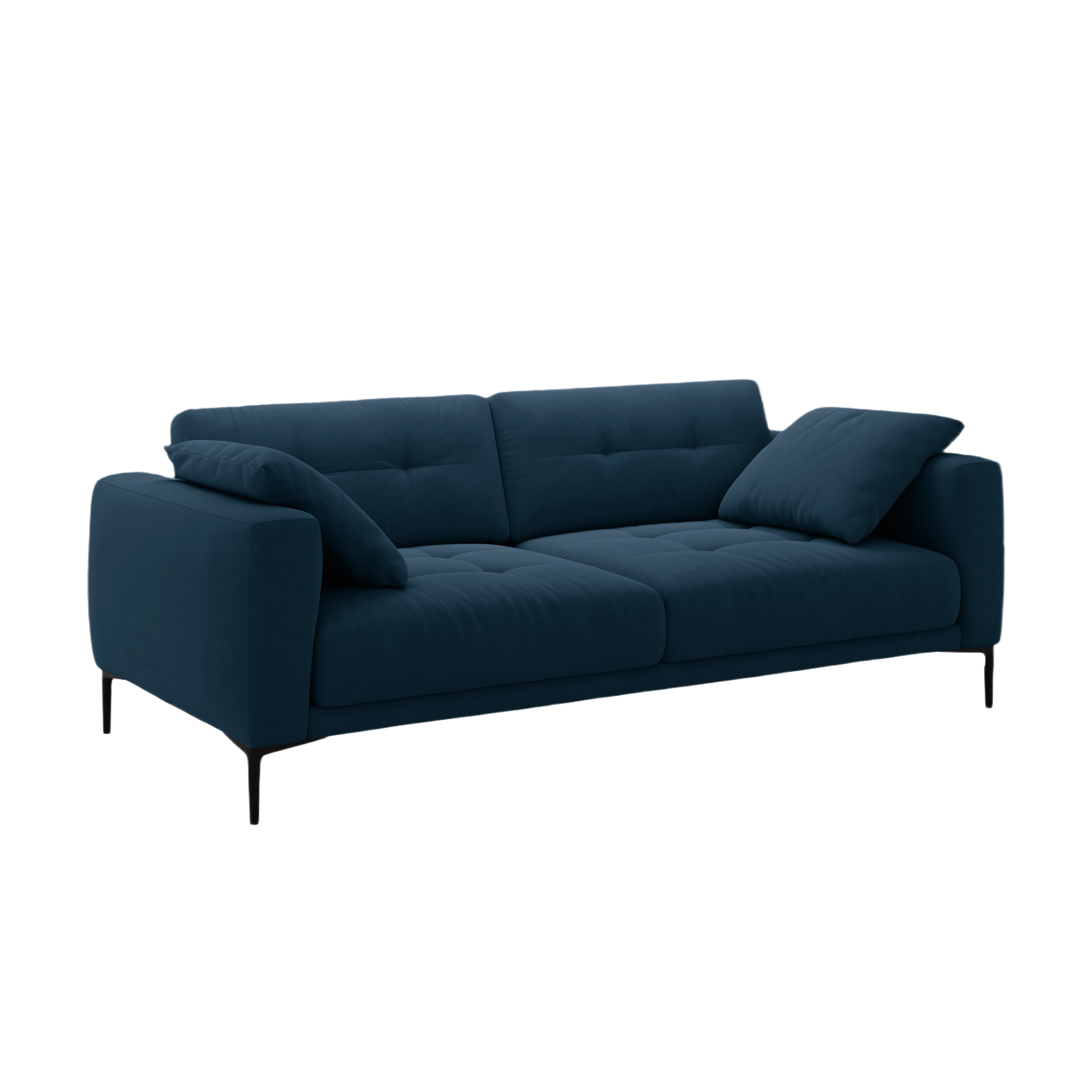Sofa aksamitna 4-osobowa BEMY granat königblau