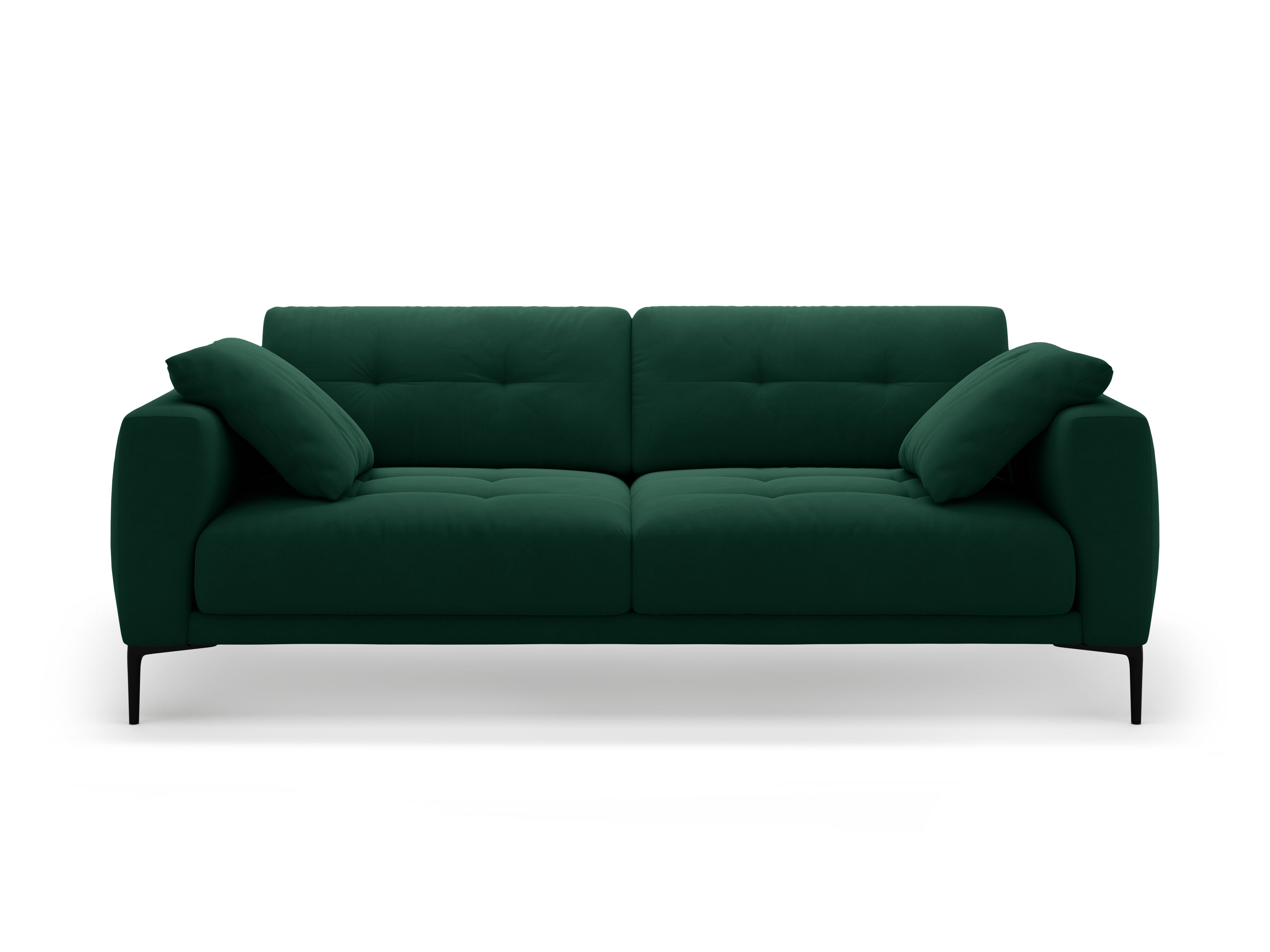 Sofa aksamitna 4-osobowa BEMY butelkowa zieleń