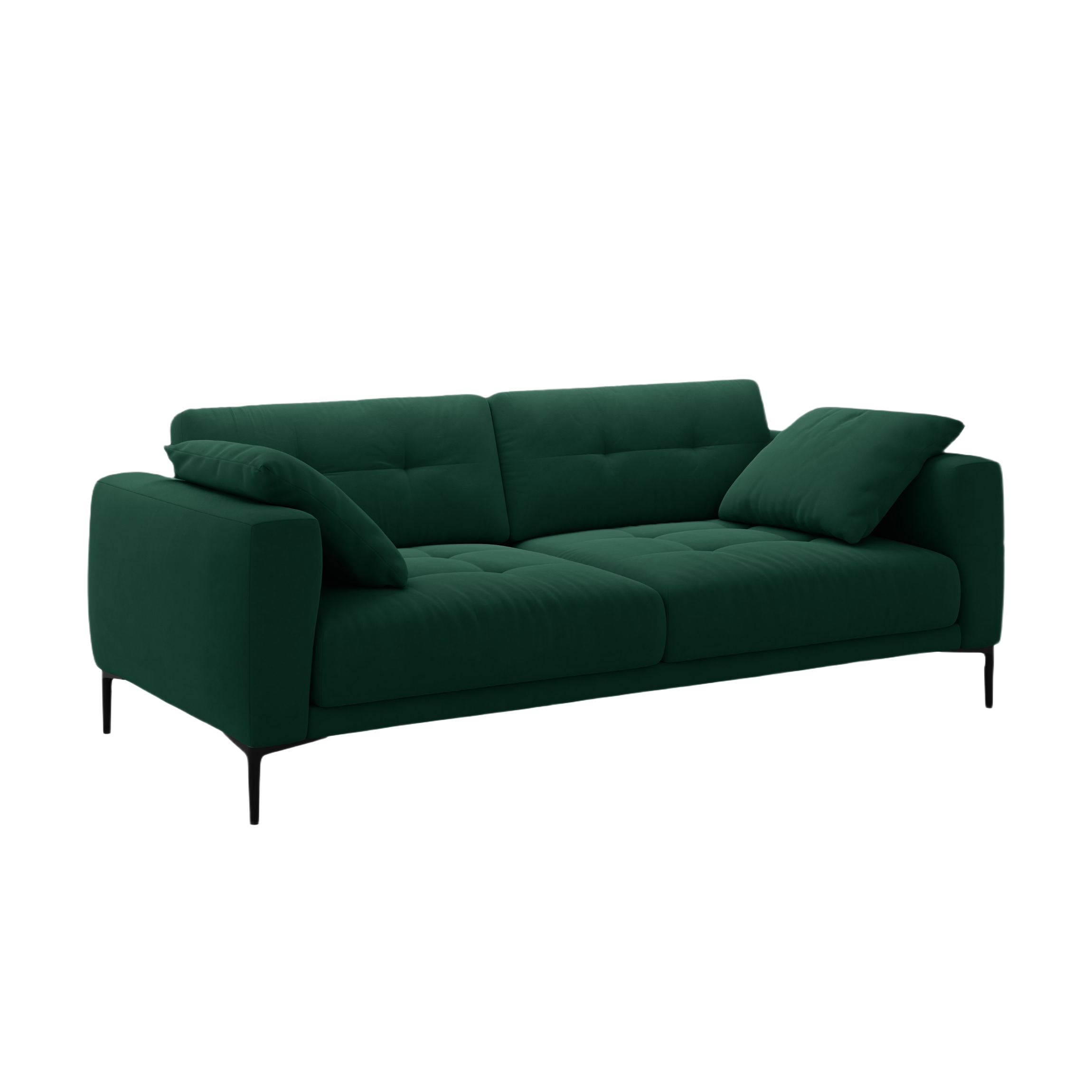 Sofa aksamitna 4-osobowa BEMY butelkowa zieleń