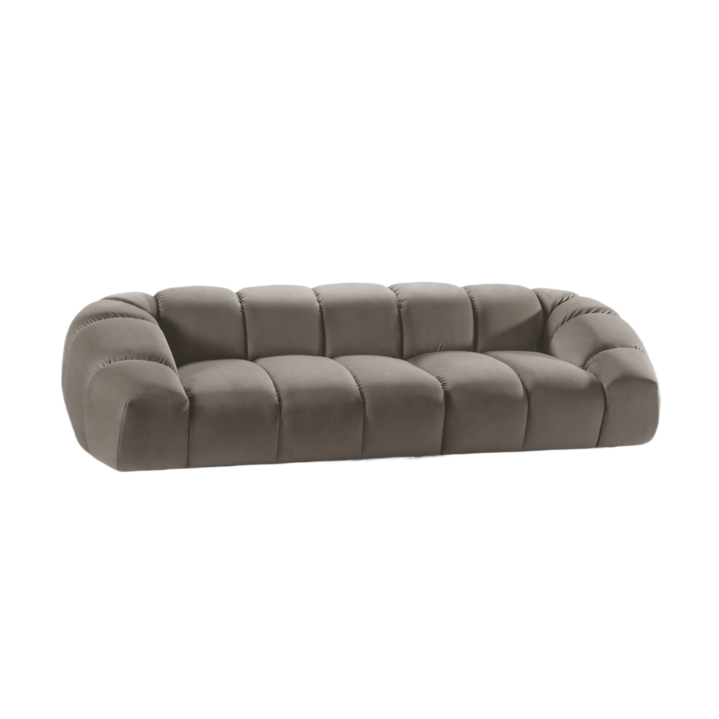 Sofa aksamitna 4-osobowa DIANA szarobrązowy – Micadoni