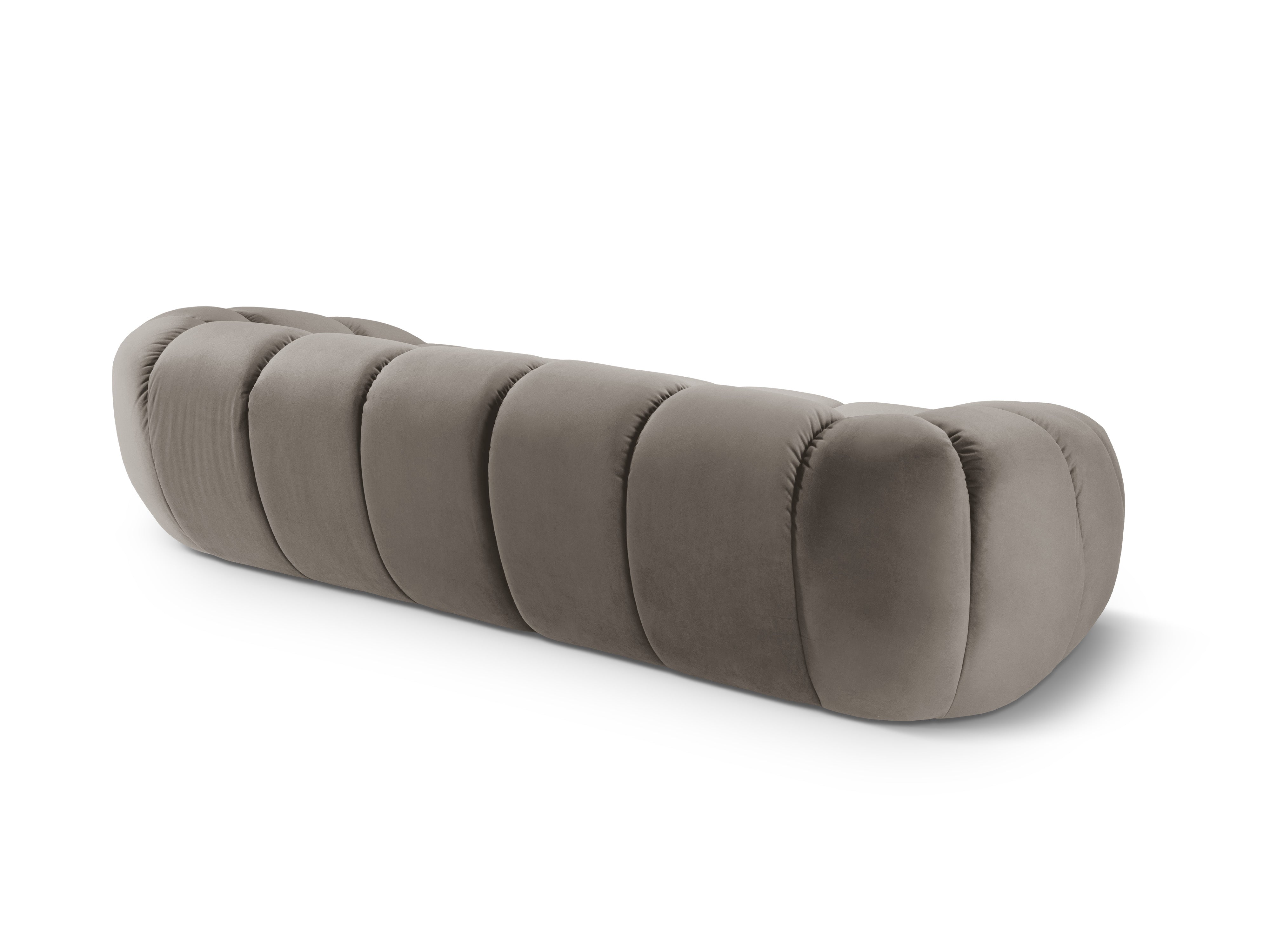 Sofa aksamitna 4-osobowa DIANA szarobrązowy do salonu – Micadoni