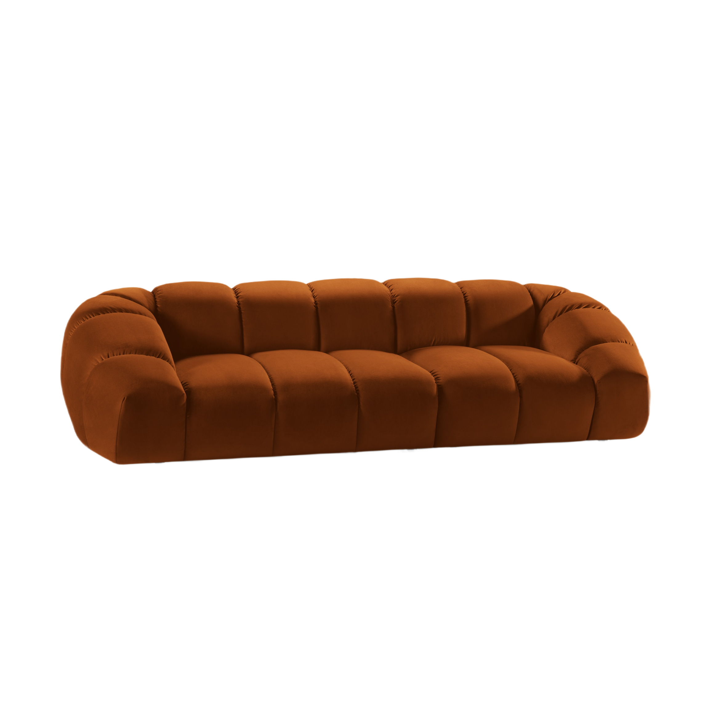 Velvet sofa for 4 people DIANA terracotta