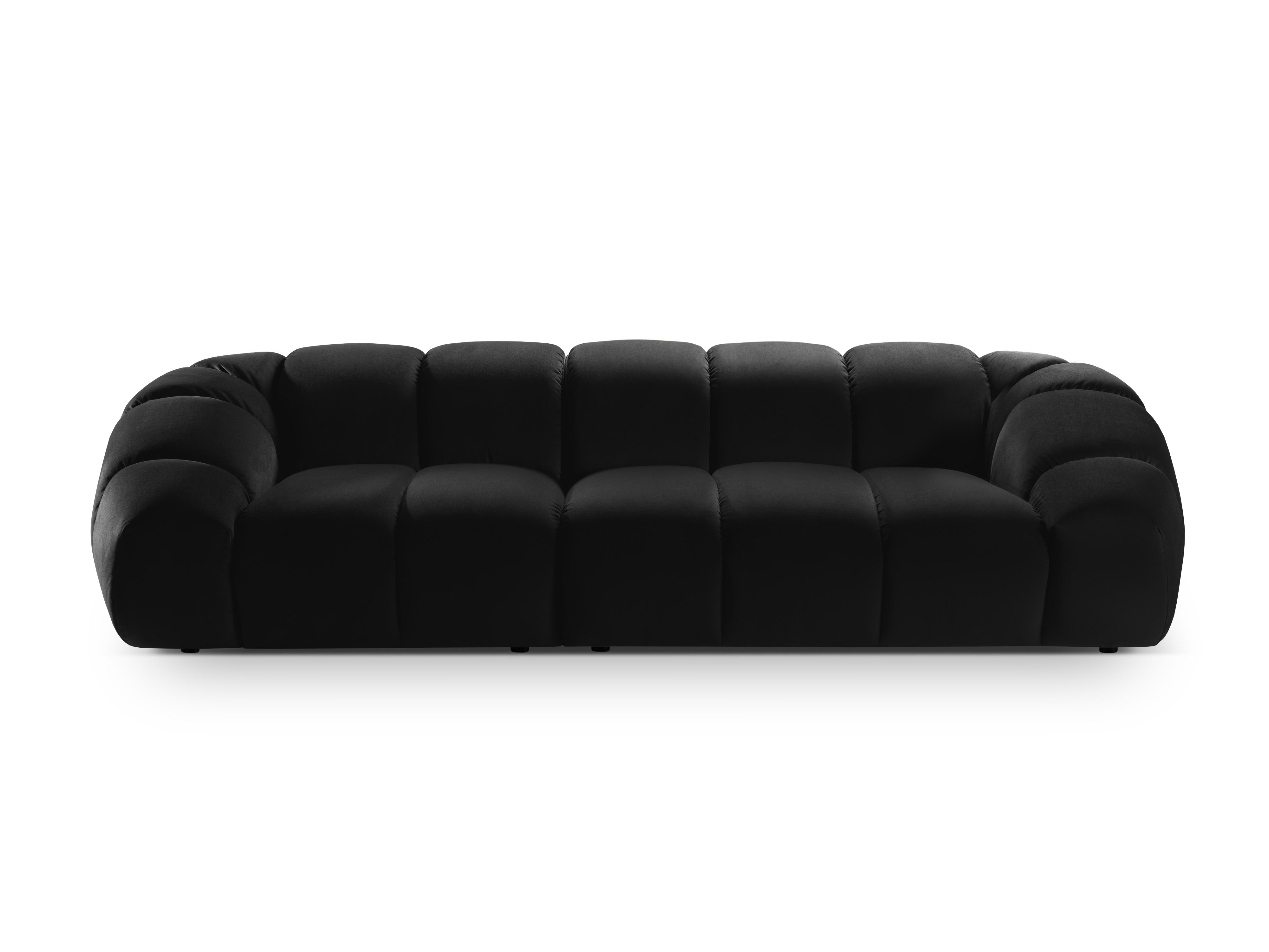 Sofa aus Samt für 4 Personen DIANA schwarz
