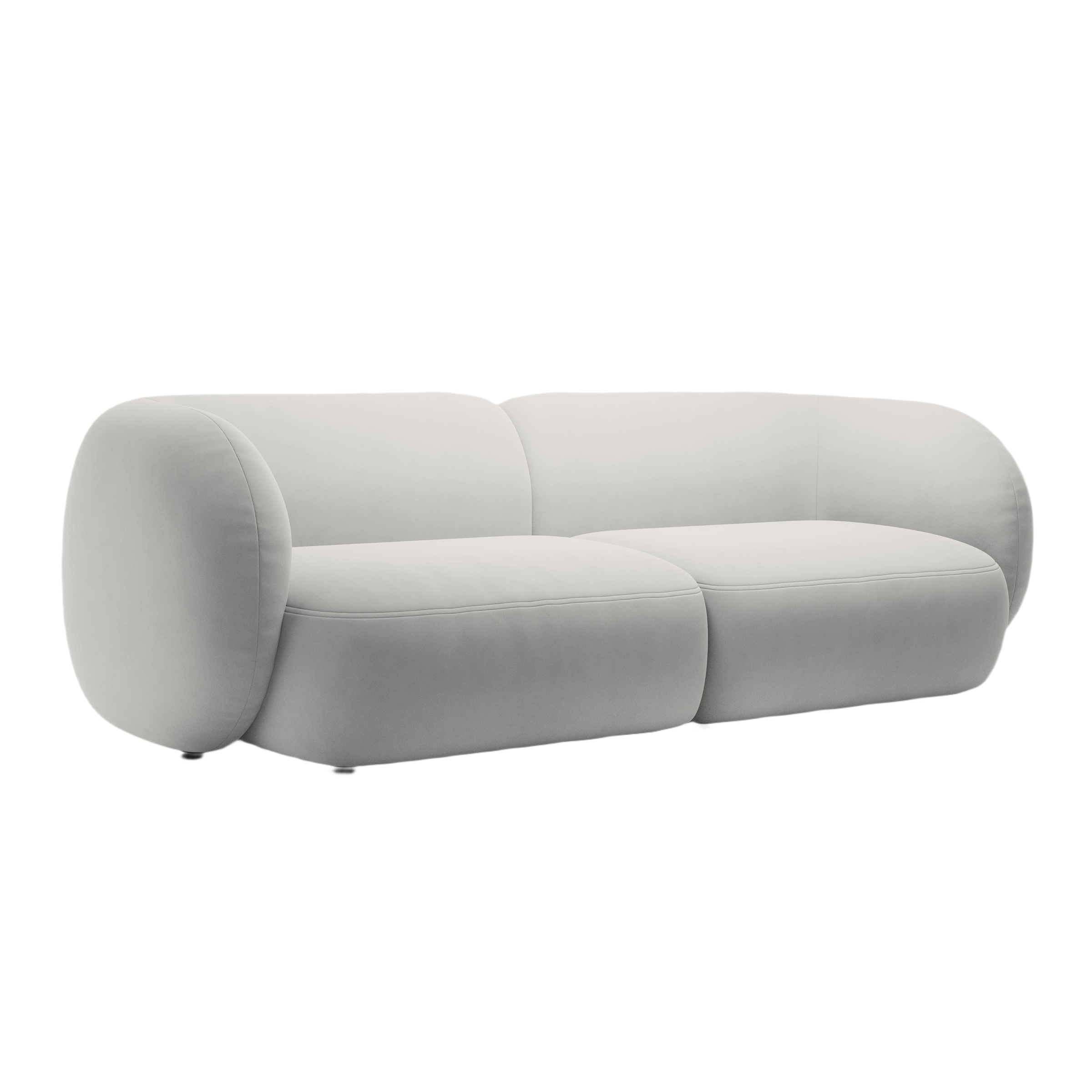 Sofa für 4 Personen aus Samt KATE hellgrau