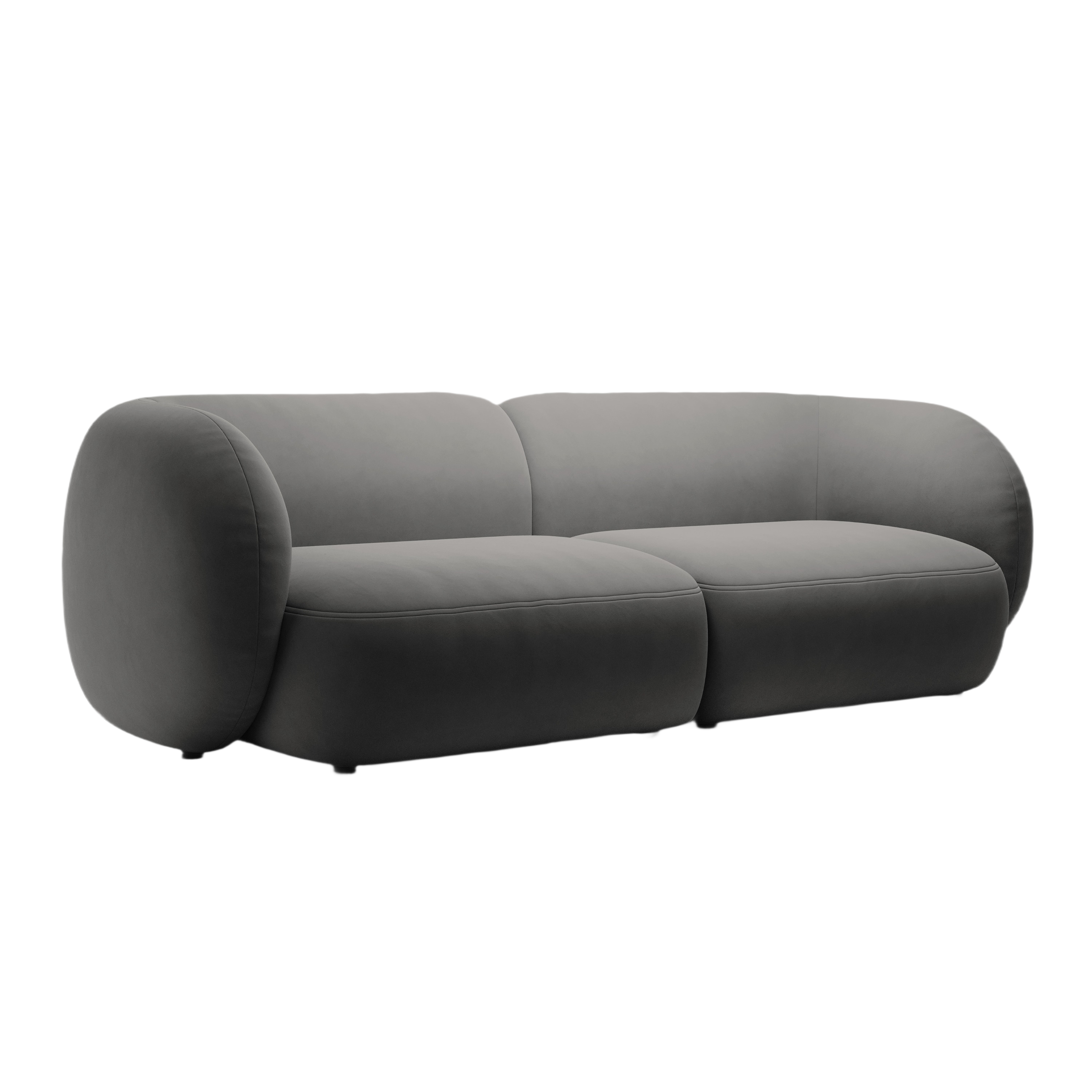Sofa für 4 Personen aus Samt KATE dunkelgrau