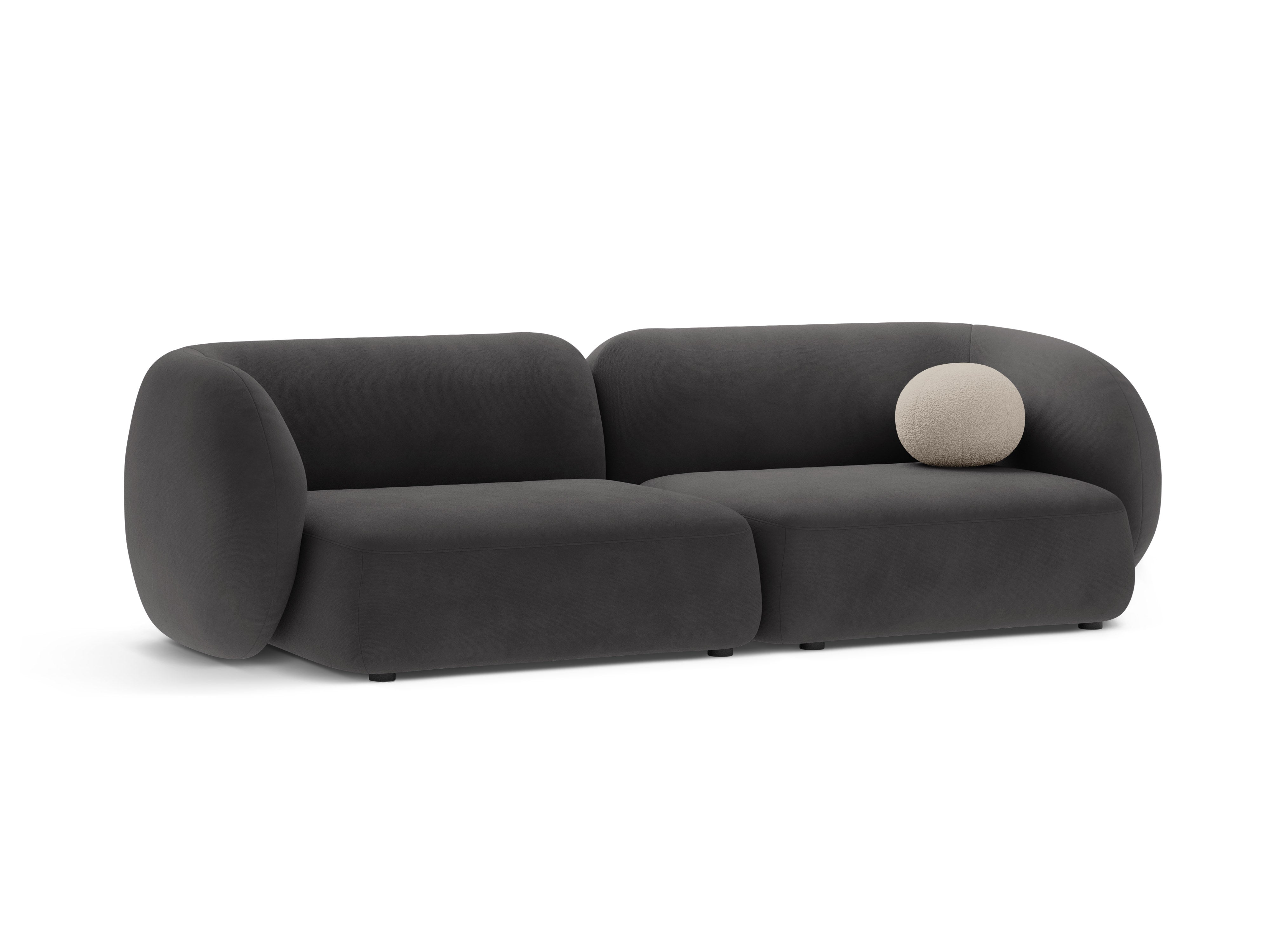 Sofa 4-osobowa aksamitna KATE ciemnoszary – Micadoni
