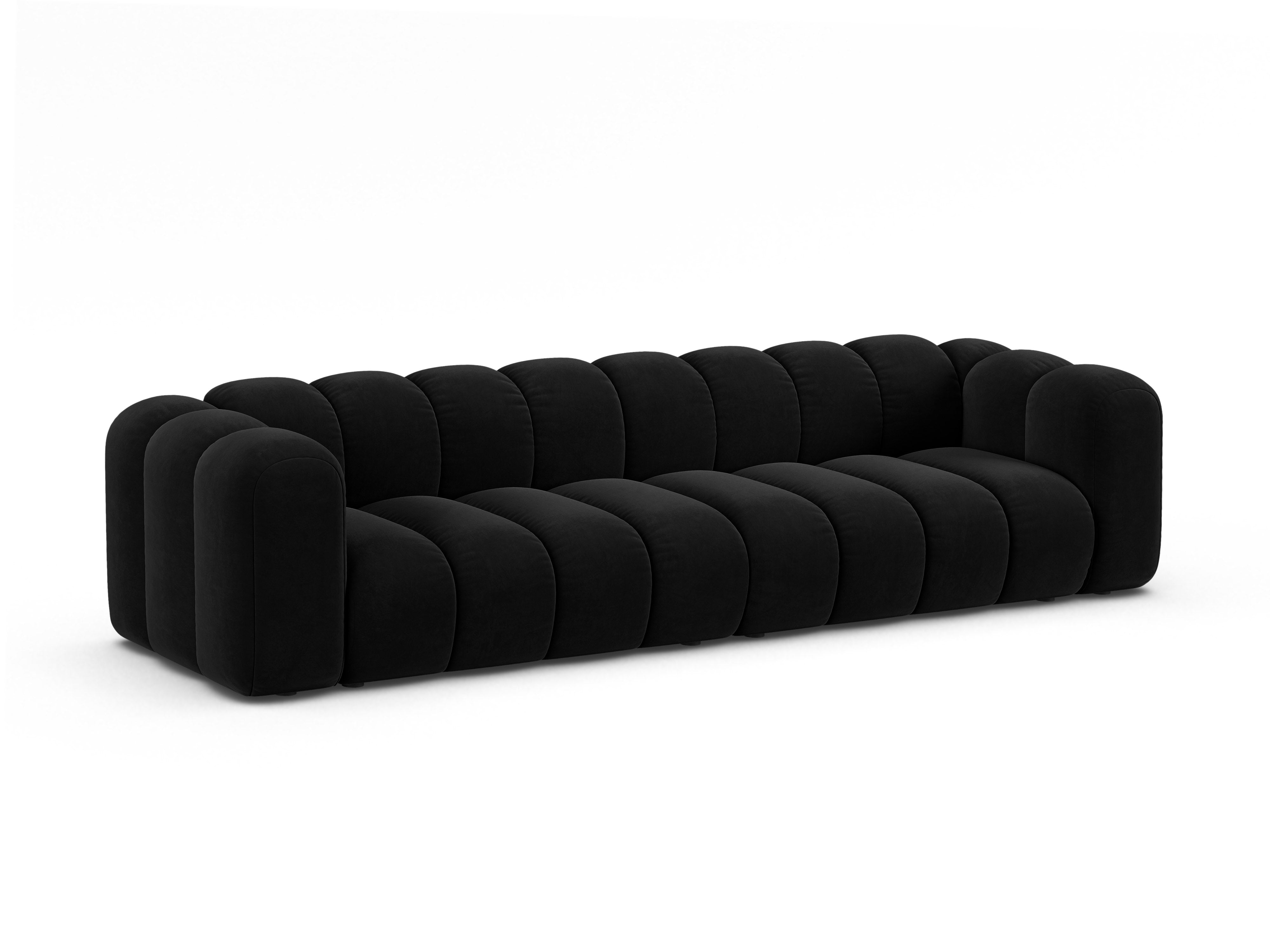 Sofa aus Samt für 4 Personen LUPINE schwarz