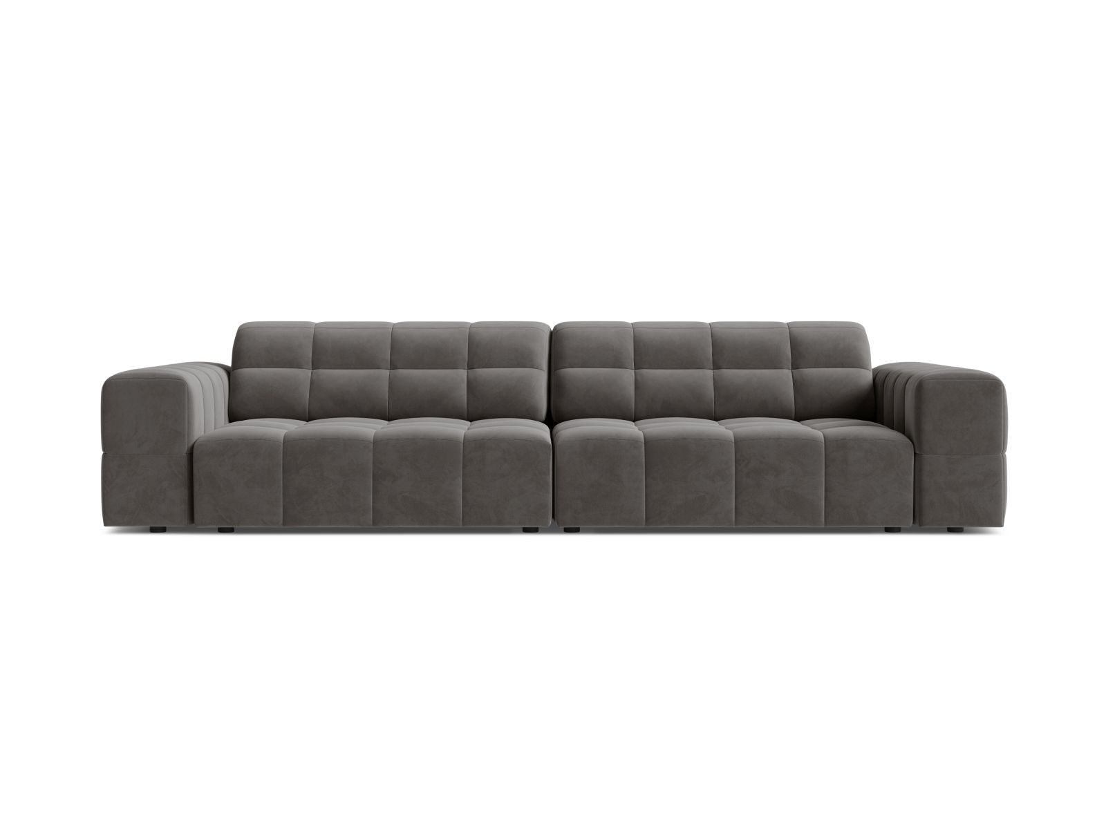 Sofa aksamitna 4-osobowa JENNIFER jasnoszary Bluvel – Micadoni
