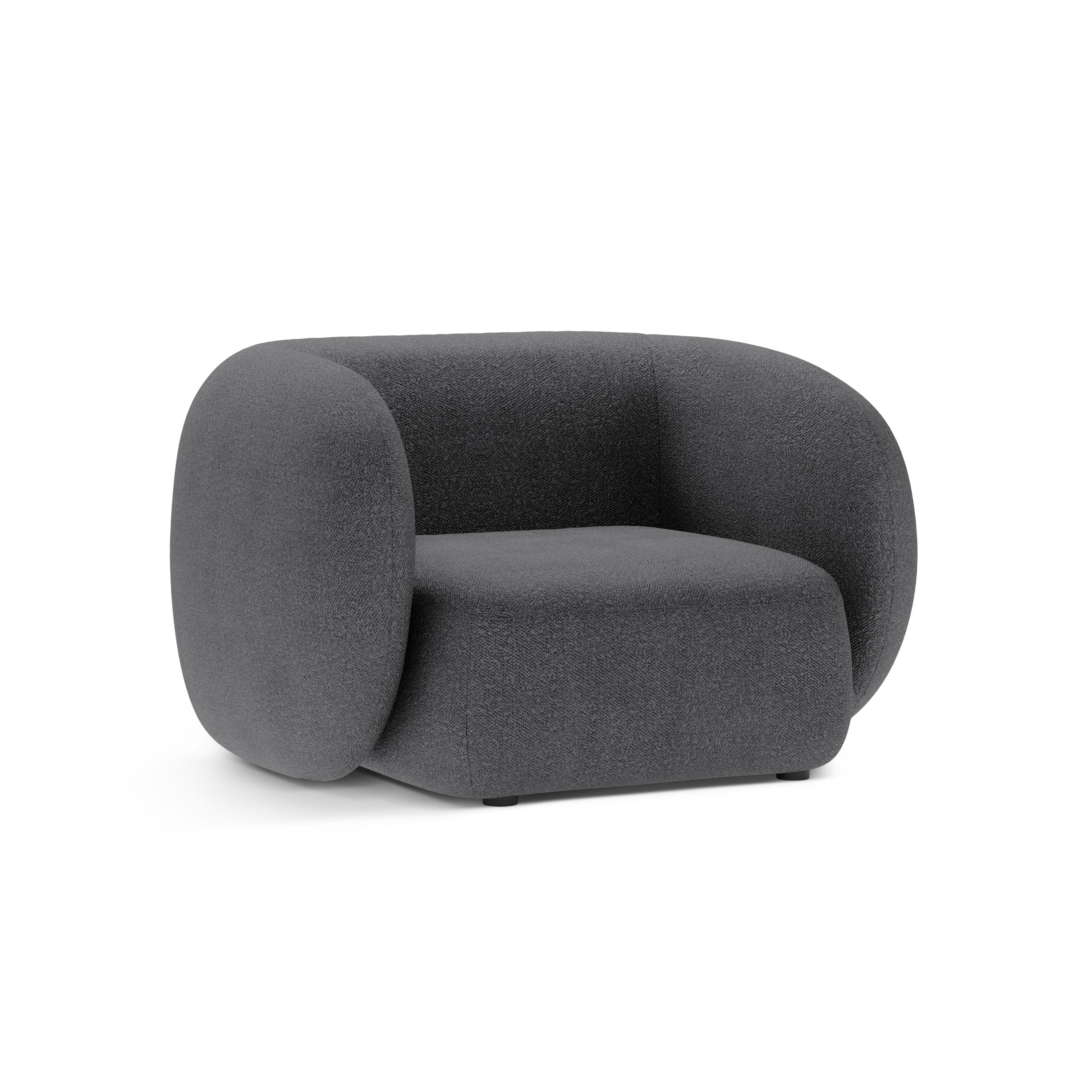 KATE dark gray boucle armchair