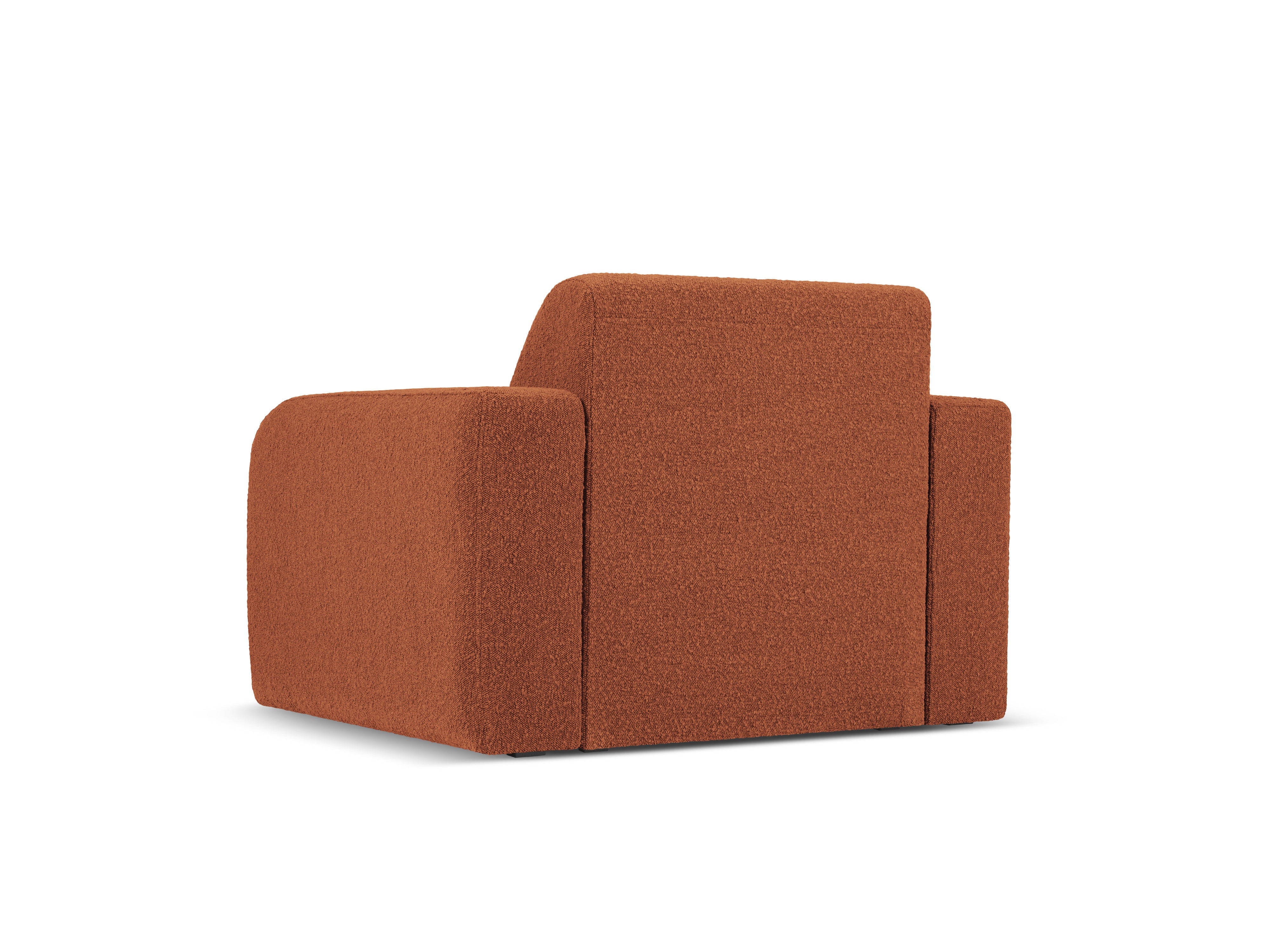 Fotel w tkaninie boucle MOLINO terracotta Micadoni Eye on Design