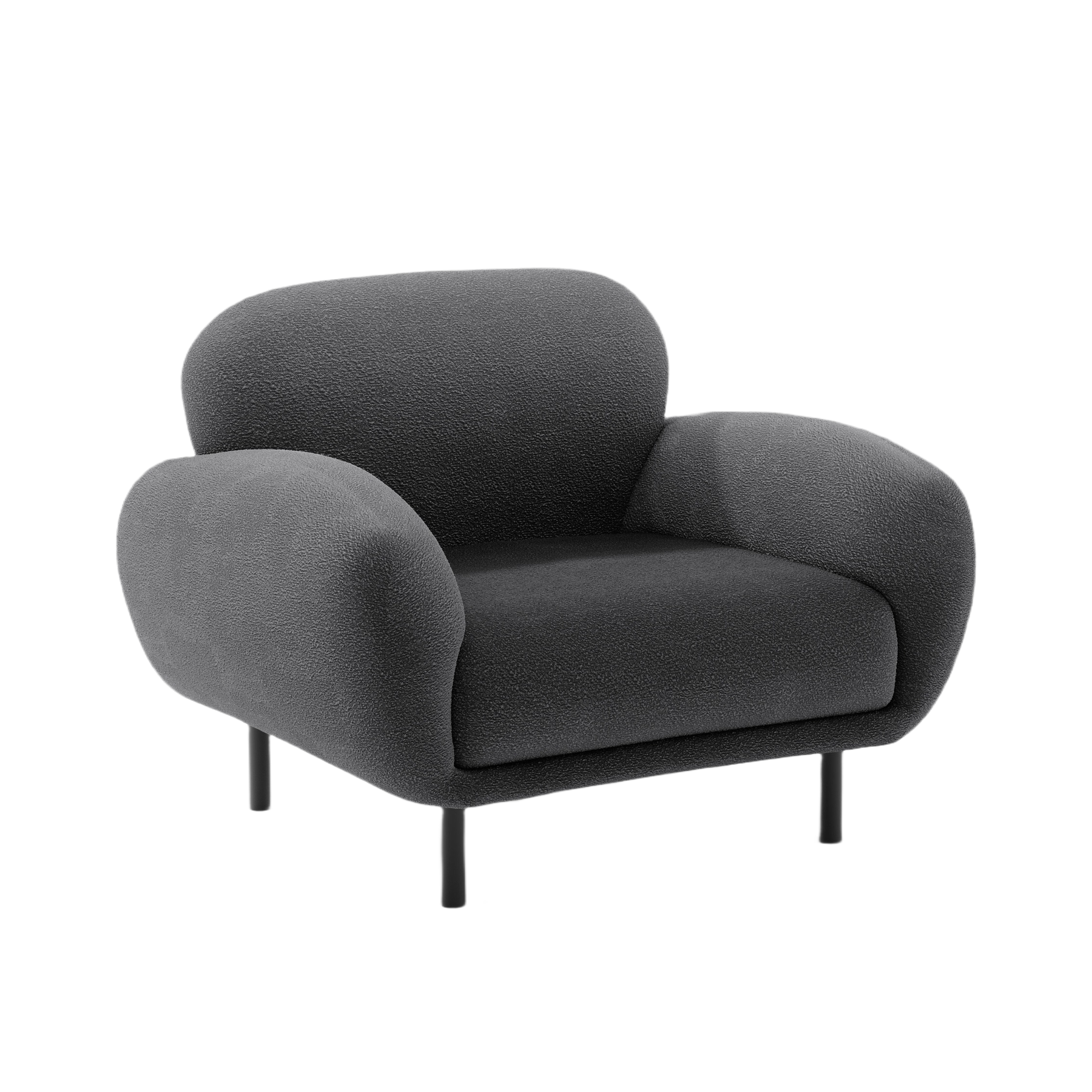 Sessel POPPY dunkelgrau Boucle