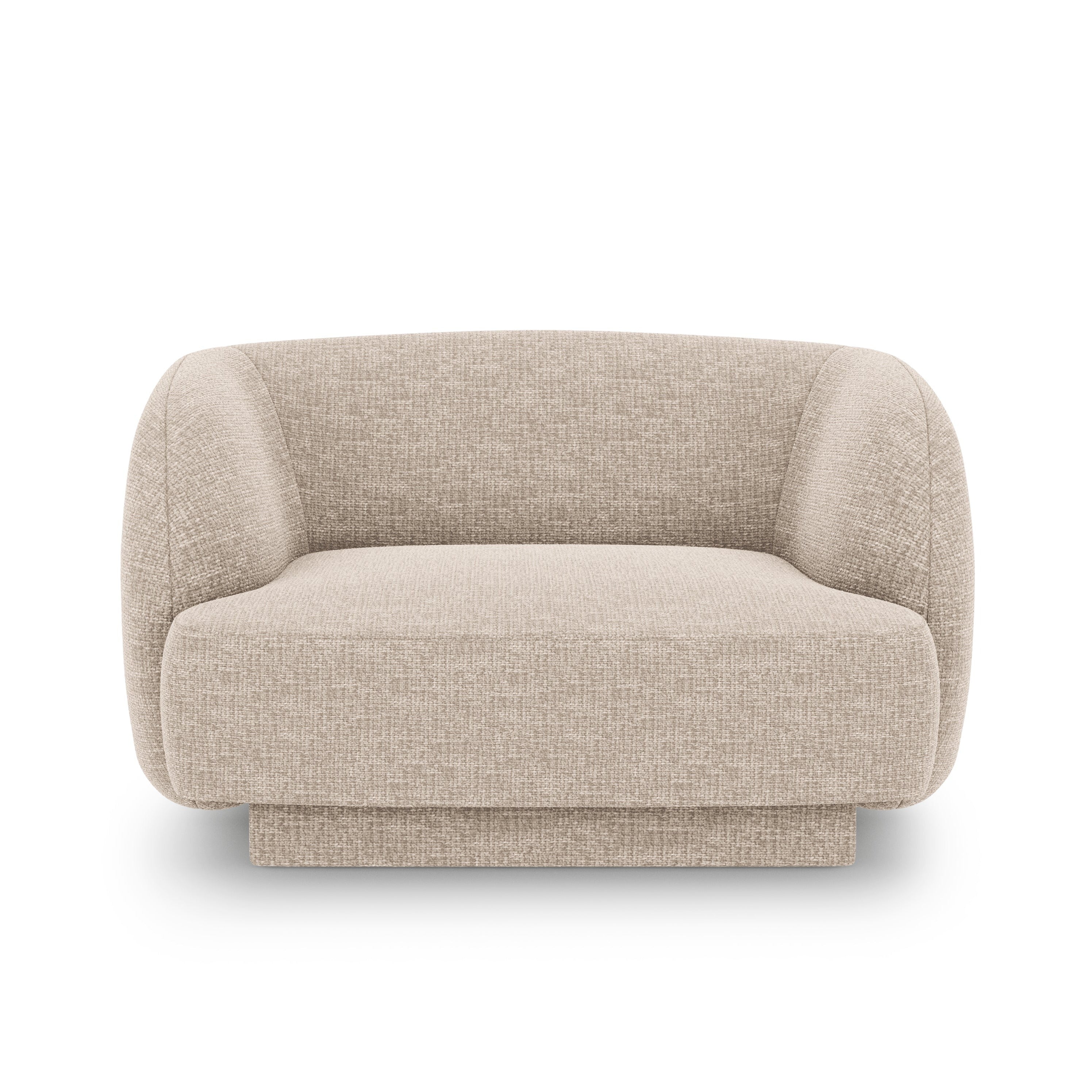 Fotel w tkaninie szenilowej MILEY beżowy Micadoni Eye on Design