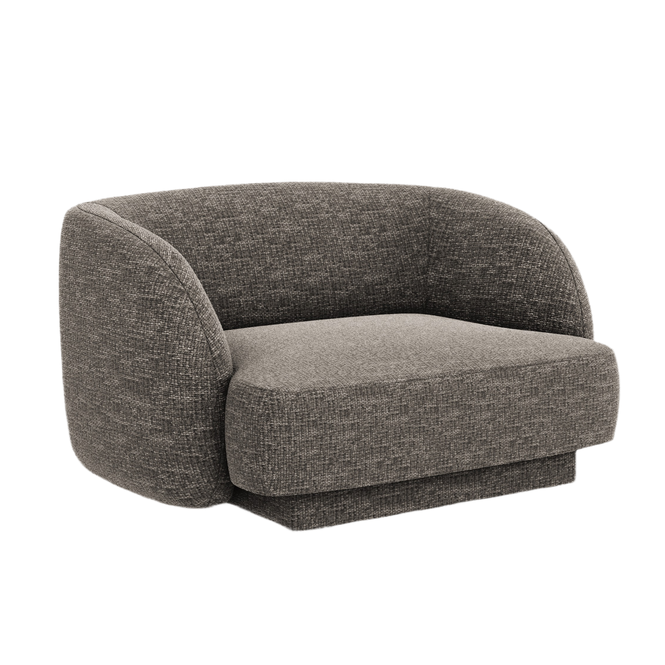MILEY Armchair Gray Chenille Silky