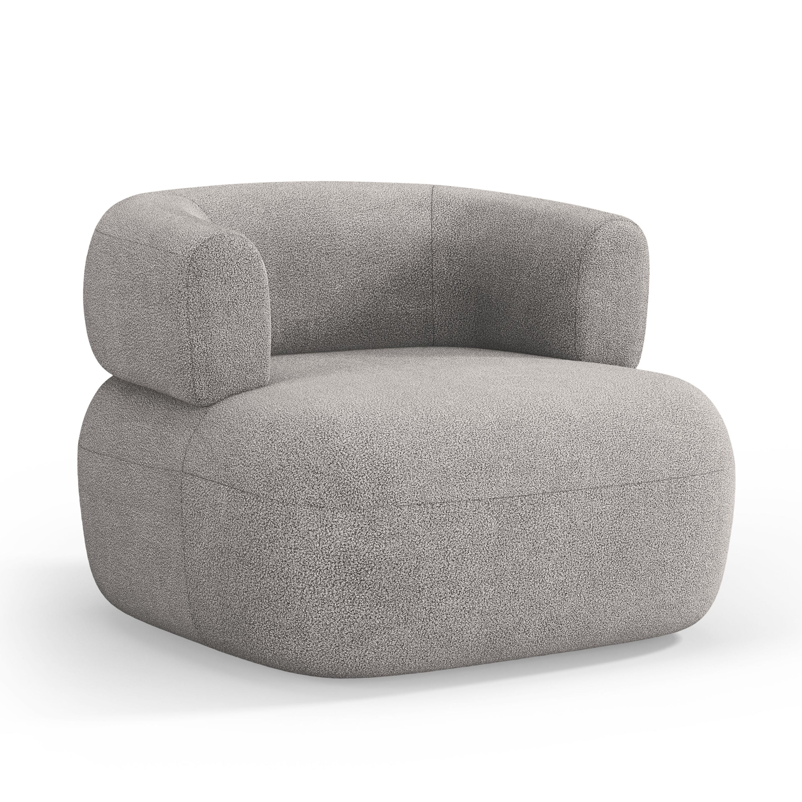 Fotel JENNY jasnoszary boucle – Micadoni