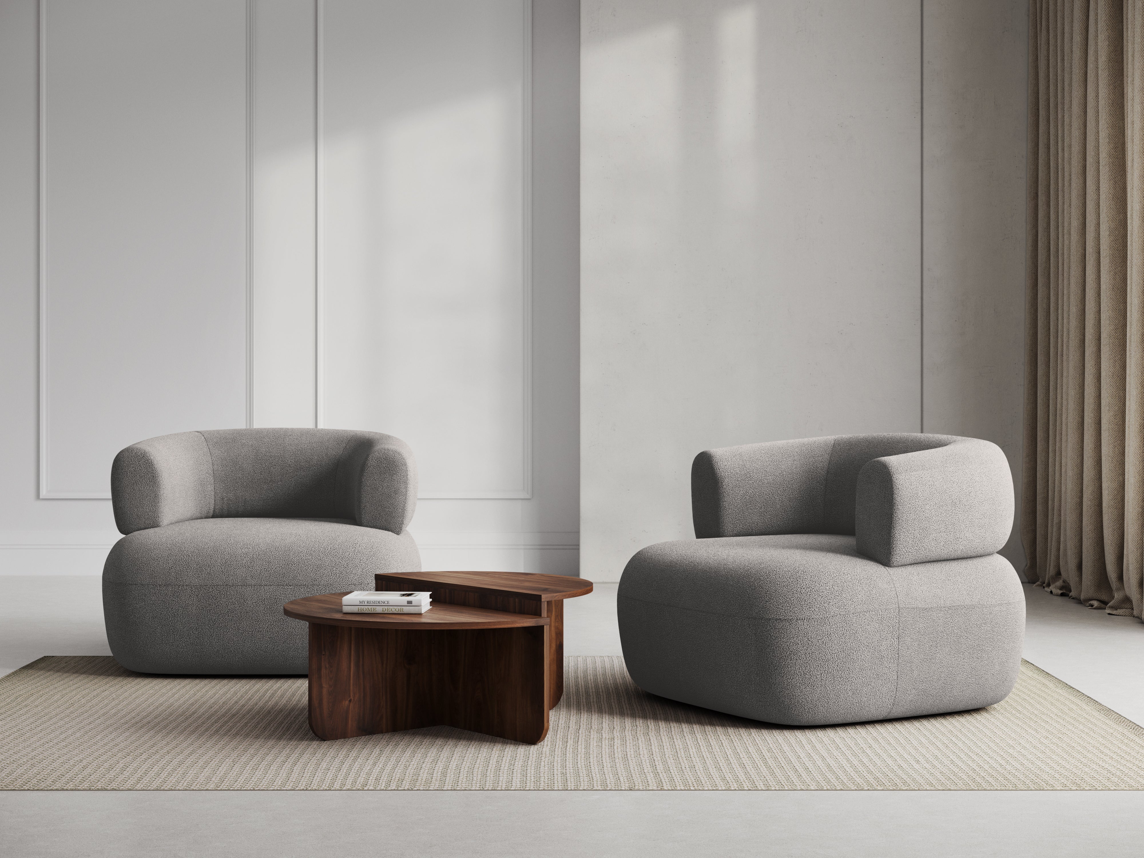 Fotel JENNY jasnoszary boucle – Micadoni
