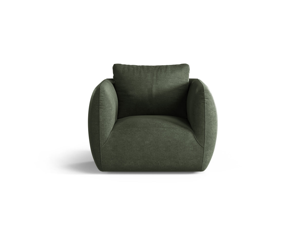 Fotel IGA zielony ze srebrną podstawą – Micadoni