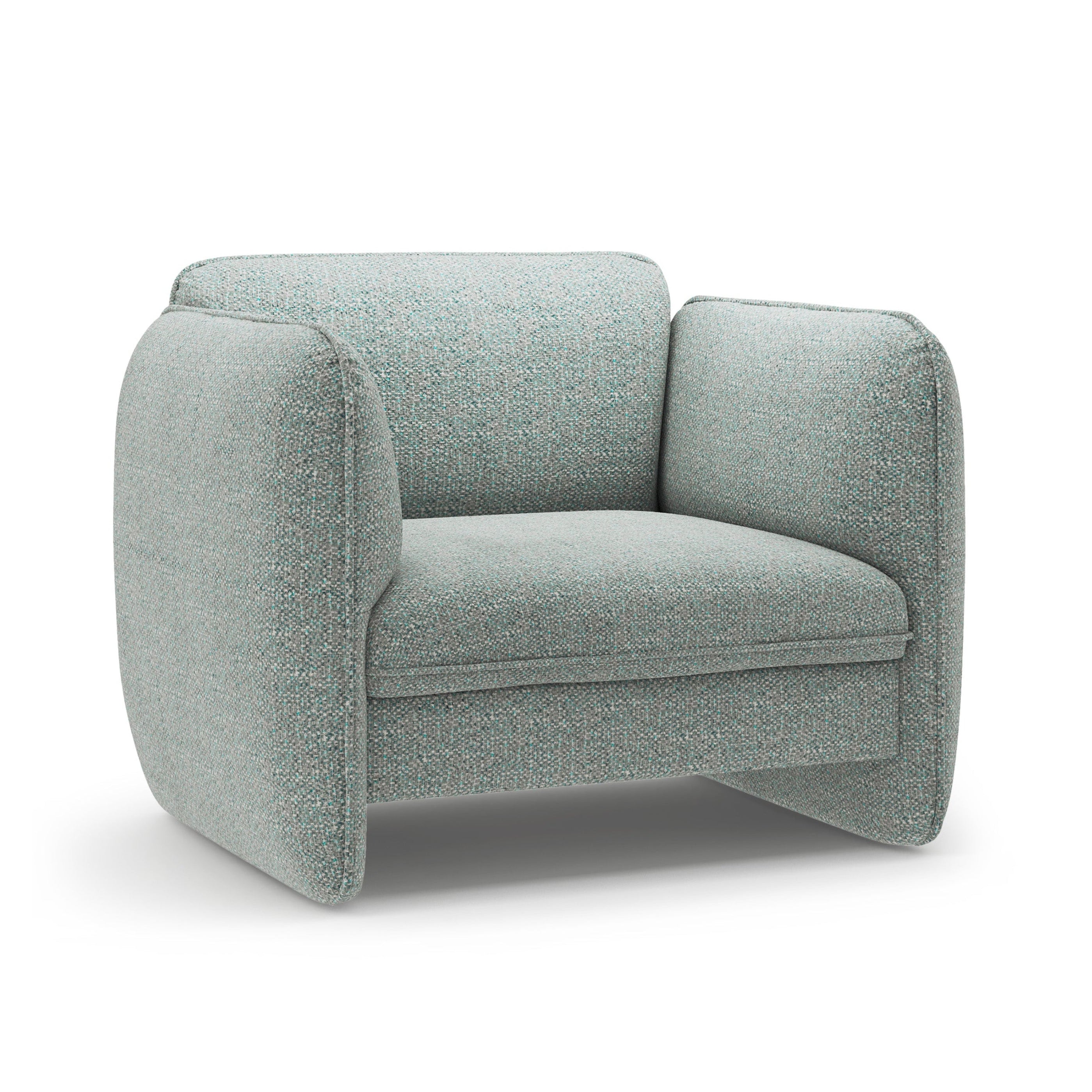 Stuhl GEORGIA gedämpftes blaues Chenille